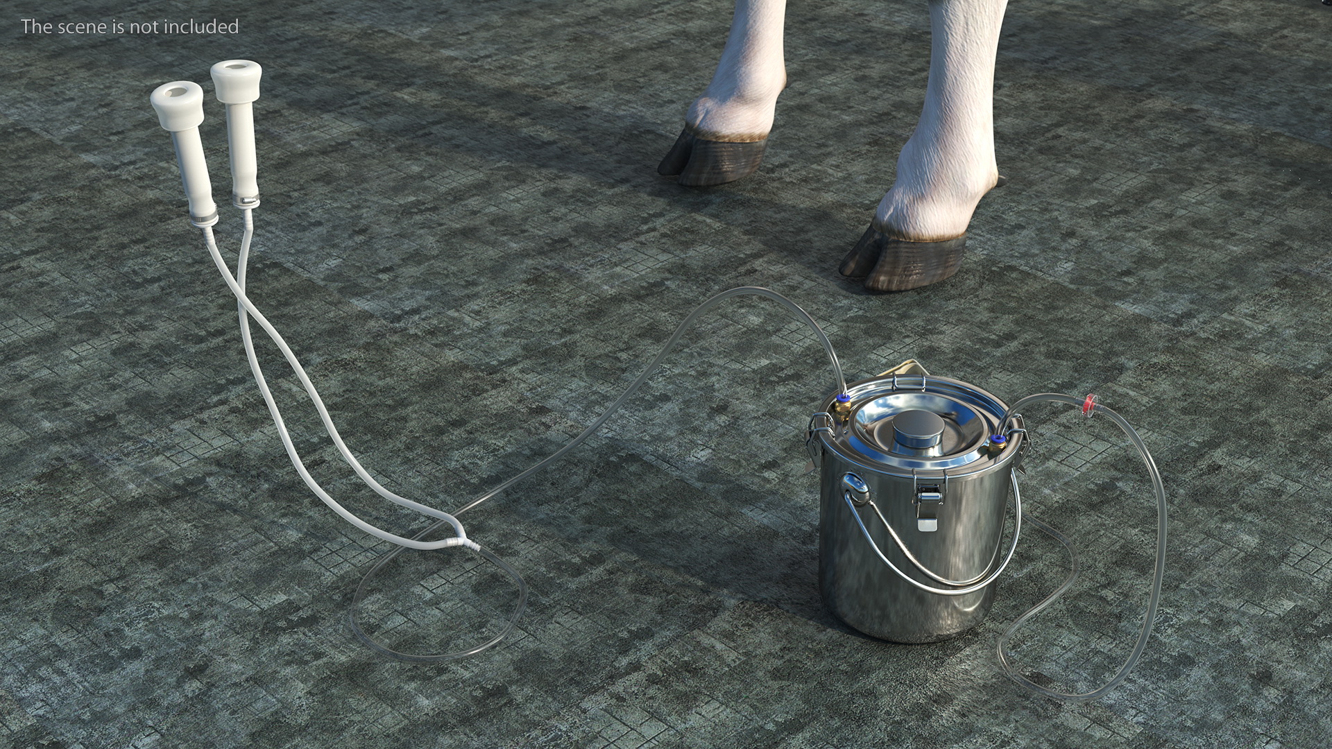 3D model Portable Hand Operated Milking Machine Rigged