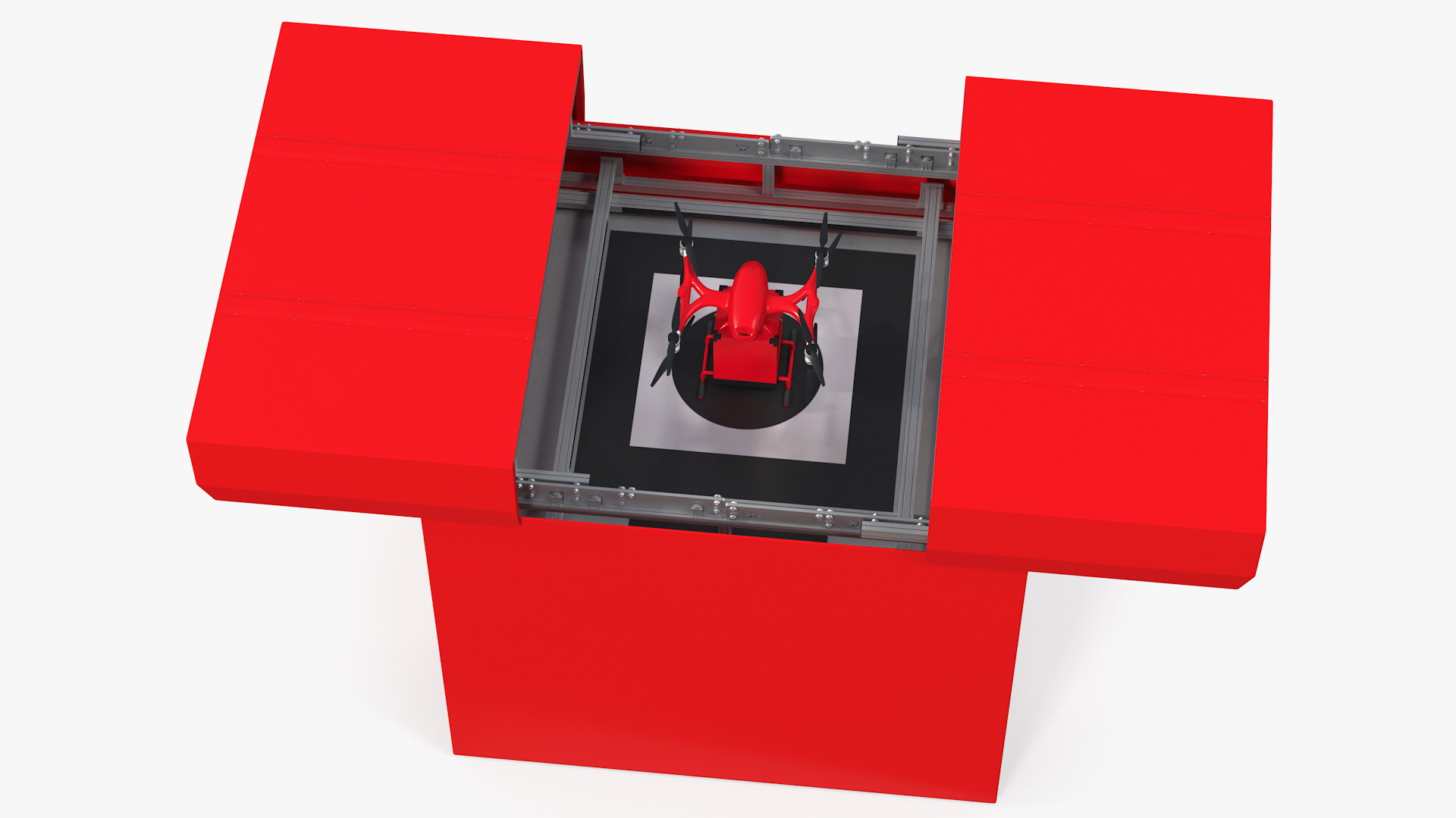 3D Delivery Station with Quadcopter Drone model