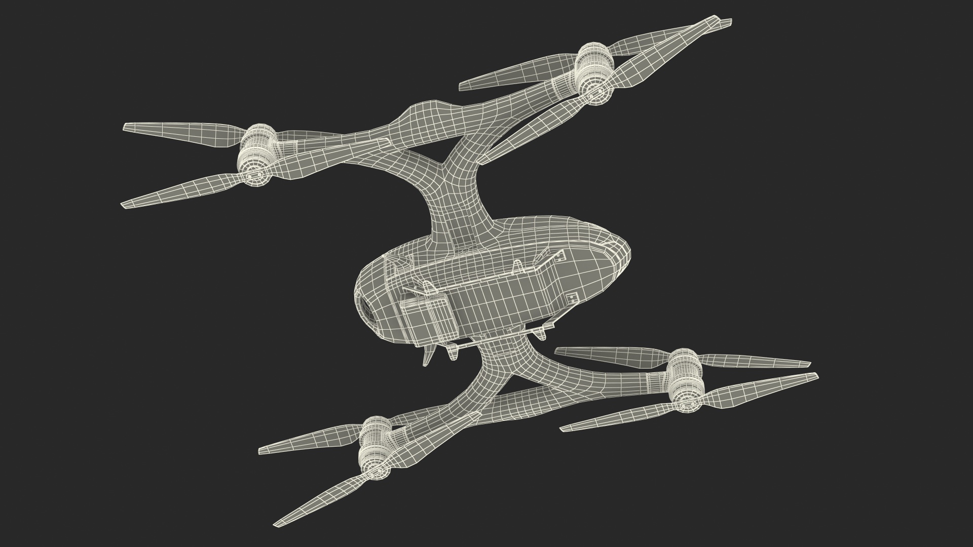 3D Delivery Station with Quadcopter Drone model