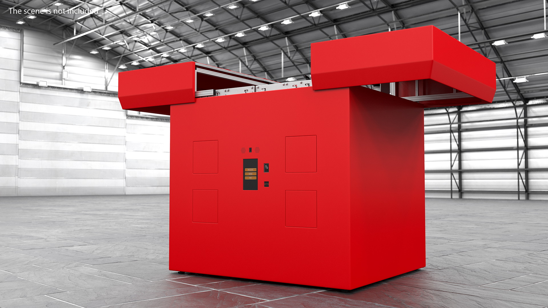 3D Delivery Station with Quadcopter Drone model