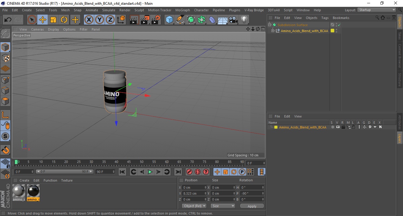 Amino Acids Blend with BCAA 3D