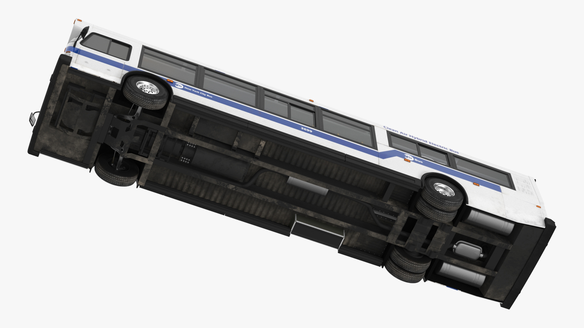 3D City Transit Bus MTA Q53 Rigged