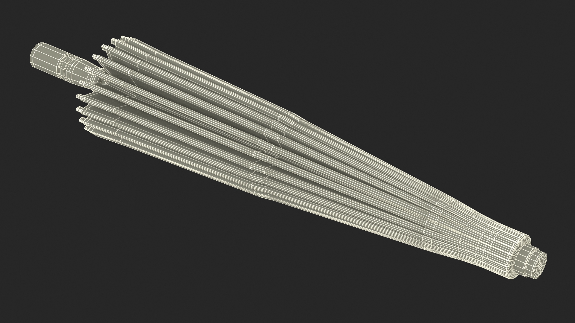3D Chinese Parasol Closed White model
