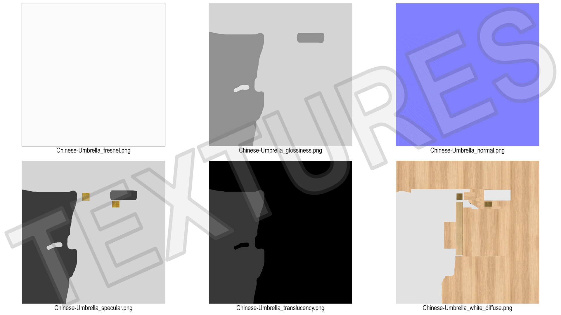 3D Chinese Parasol Closed White model