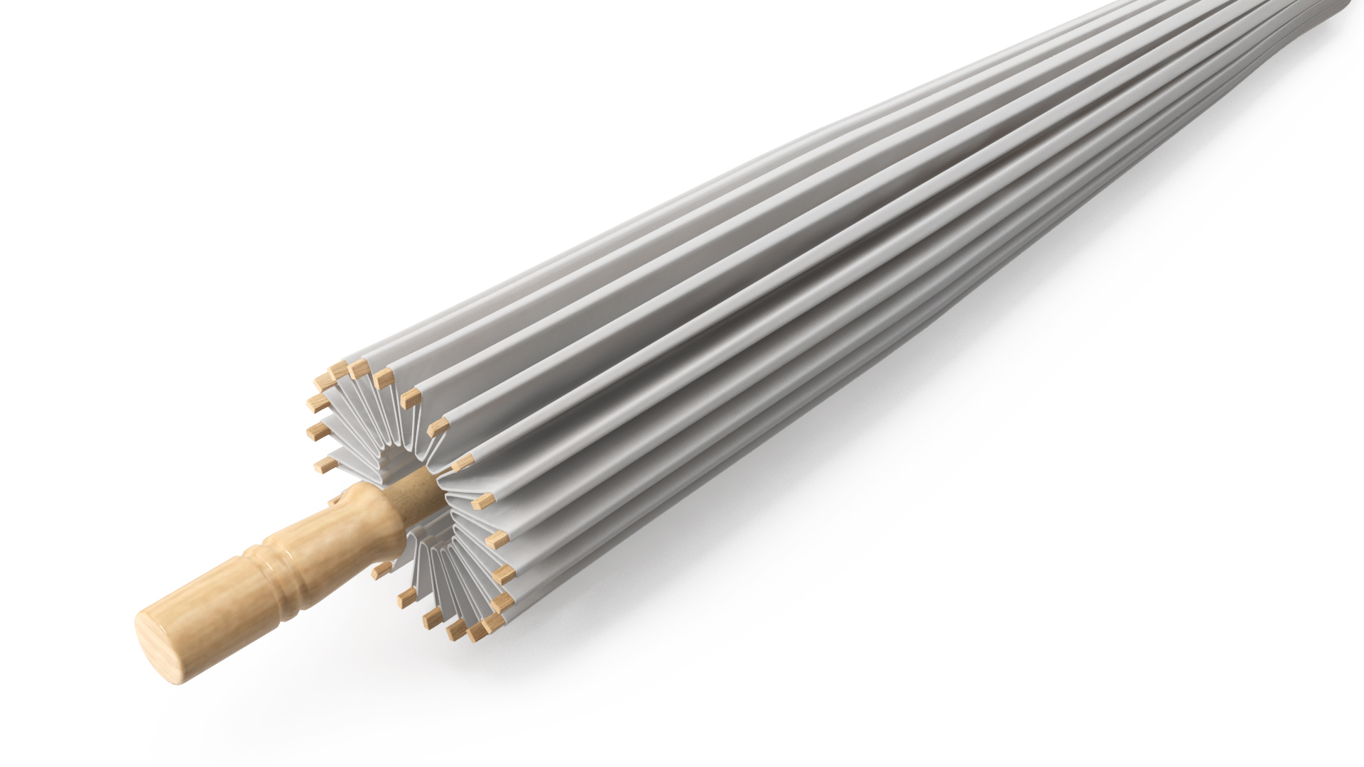 3D Chinese Parasol Closed White model