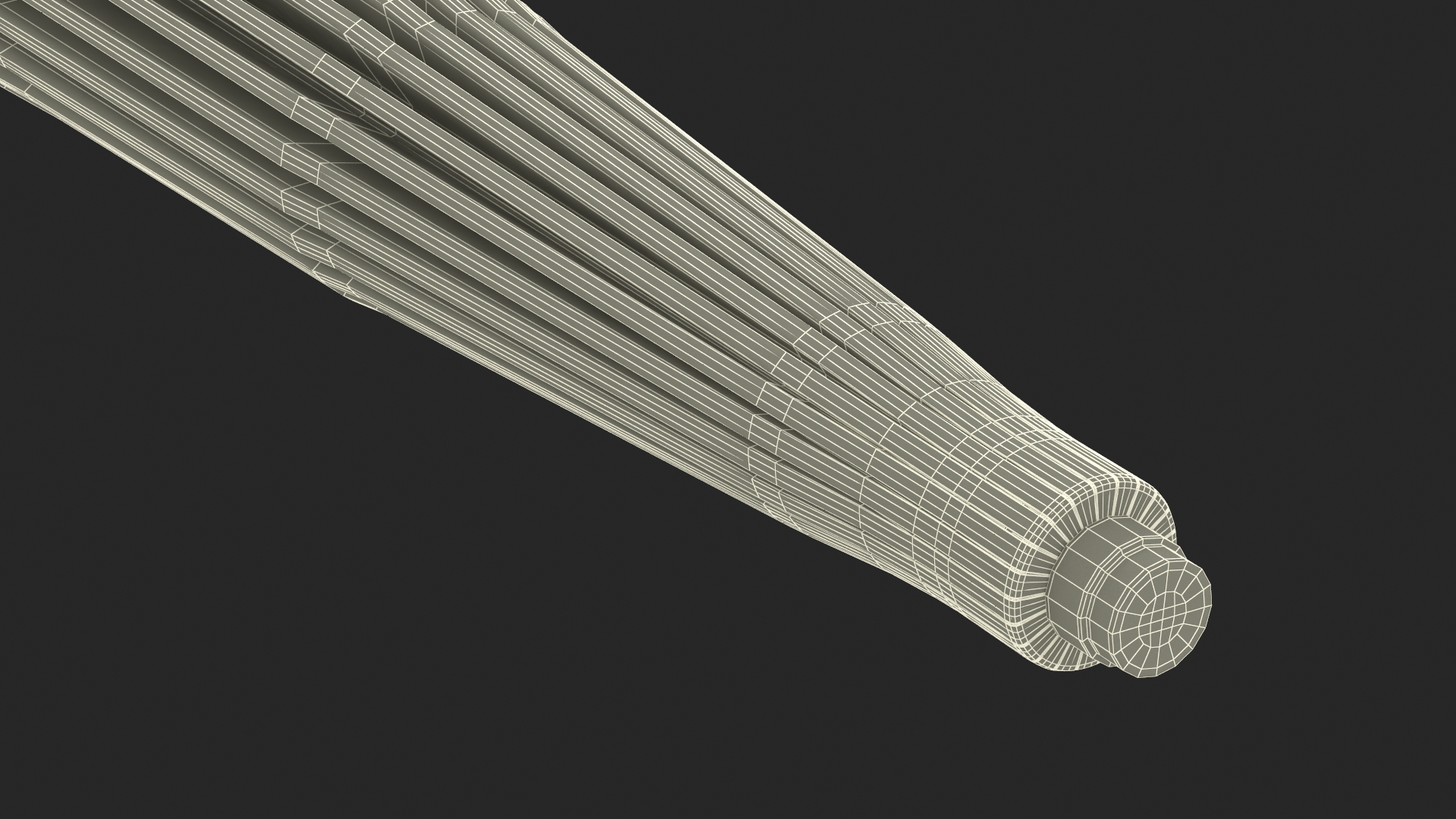 3D Chinese Parasol Closed White model