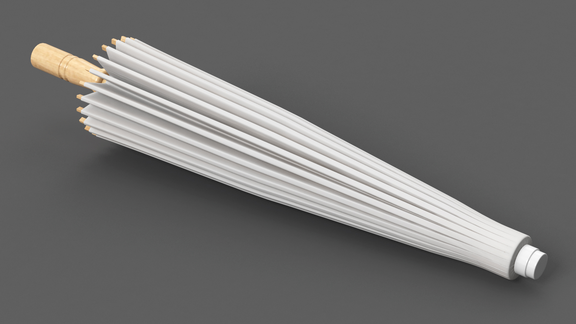 3D Chinese Parasol Closed White model