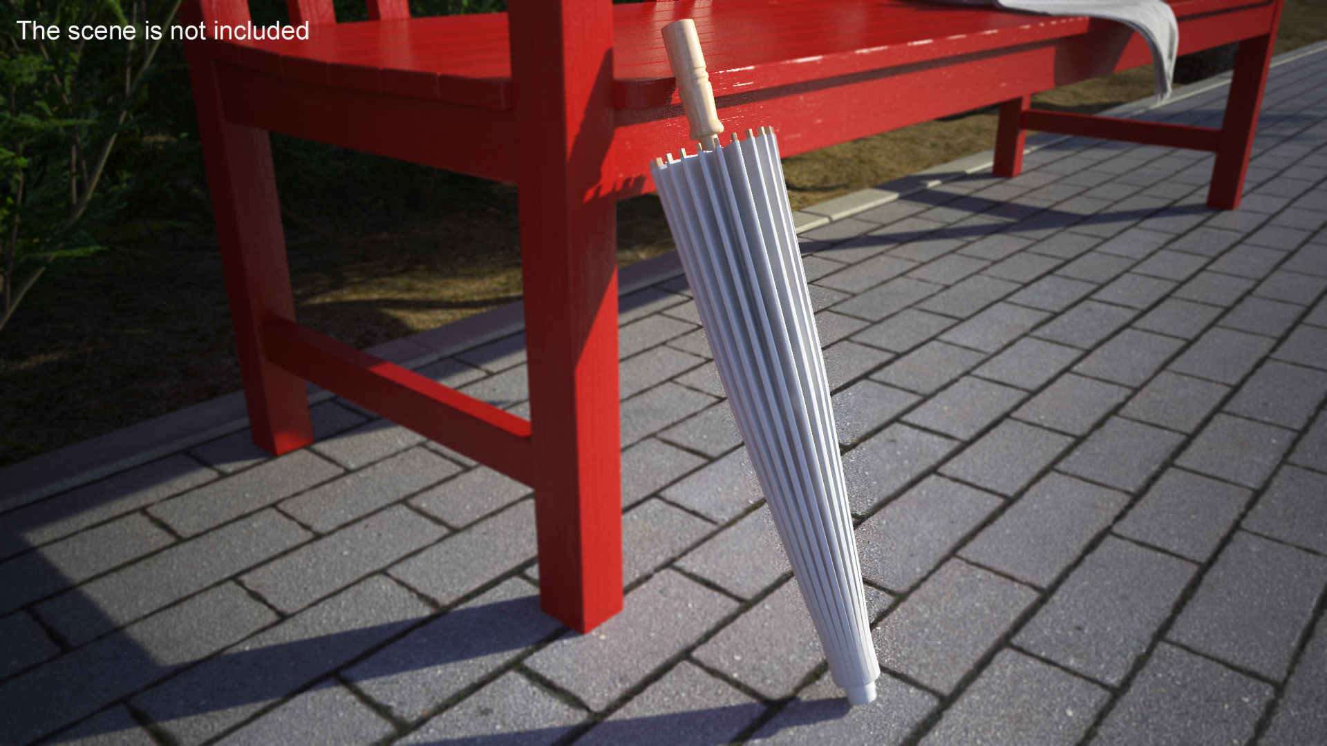 3D Chinese Parasol Closed White model