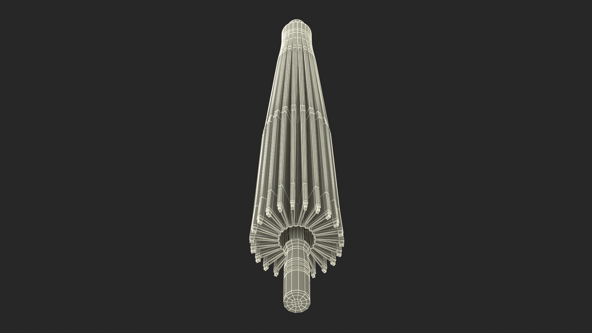 3D Chinese Parasol Closed White model