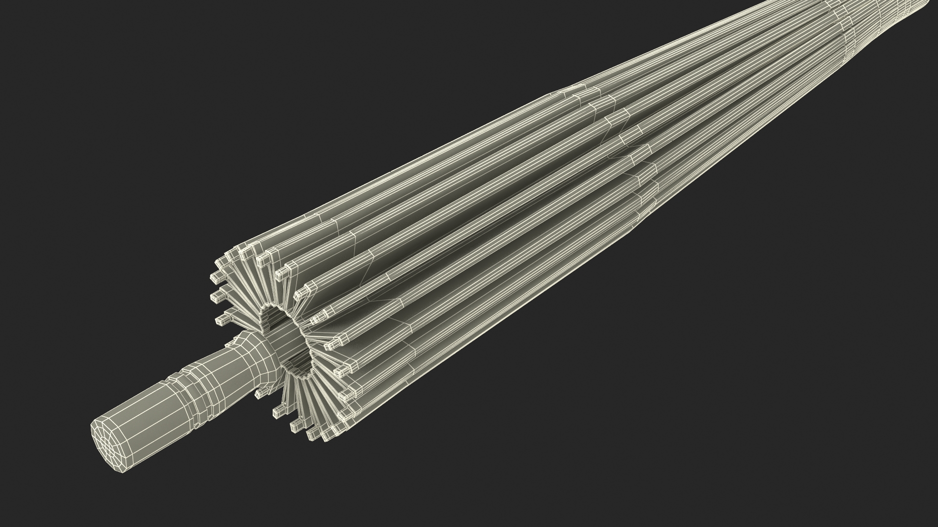 3D Chinese Parasol Closed White model