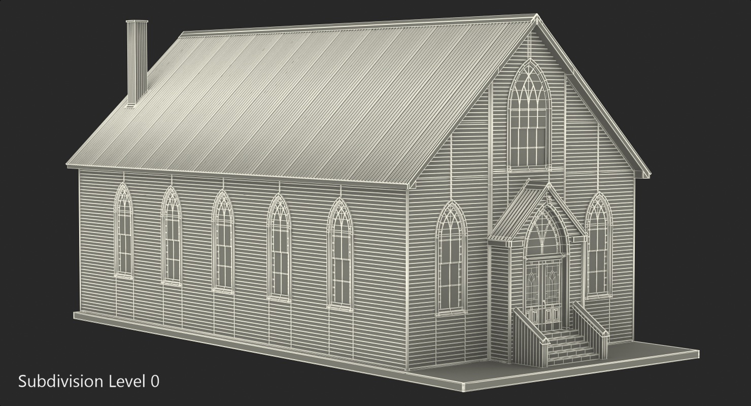 3D Wooden White Painted House