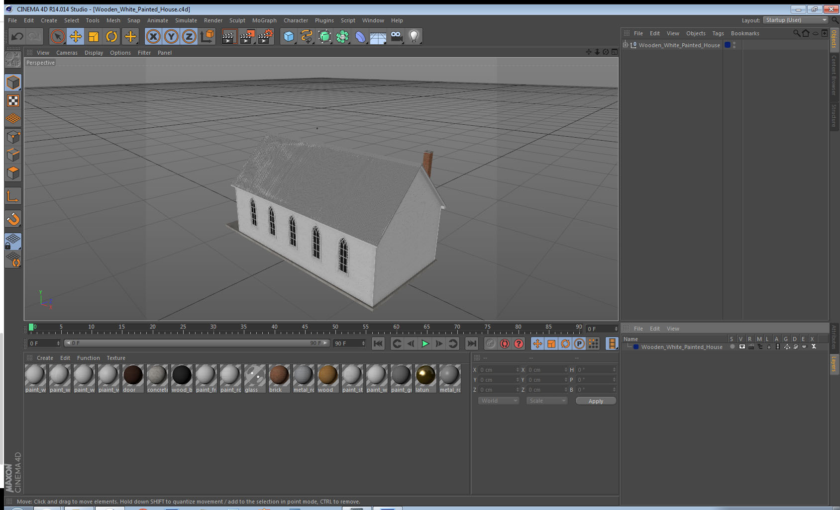 3D Wooden White Painted House
