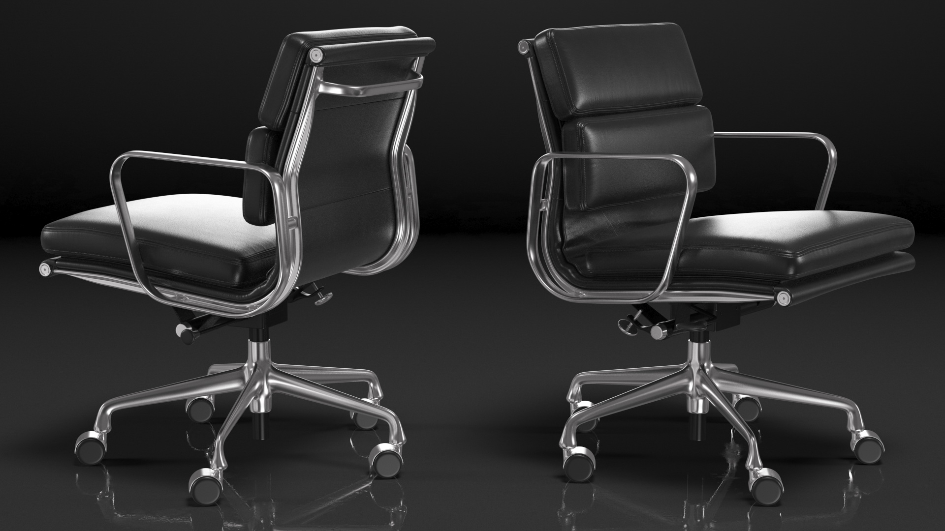 3D model Management Chair Black Leather