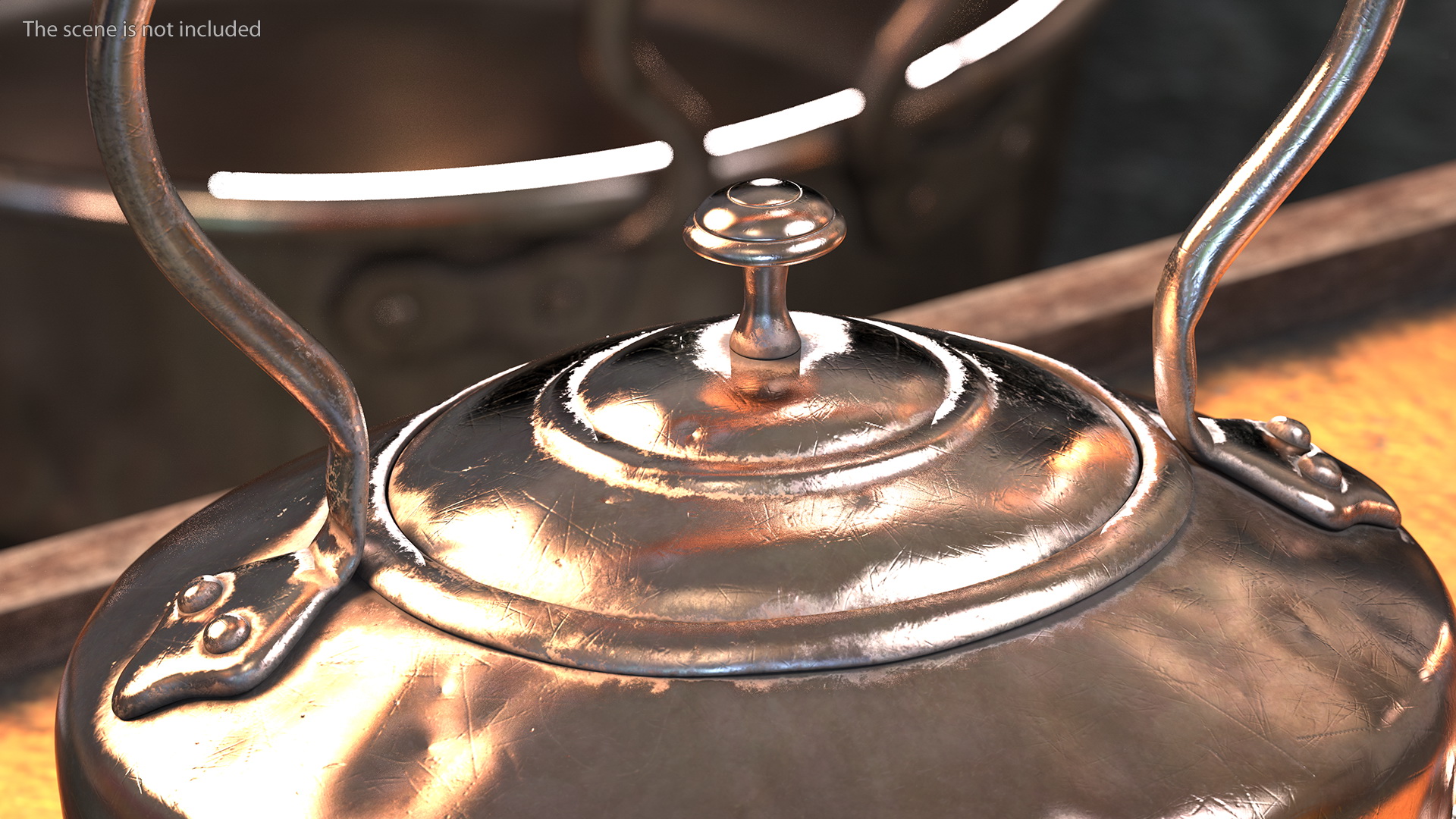 Antique Oval Copper Kettle 19th Century 3D model