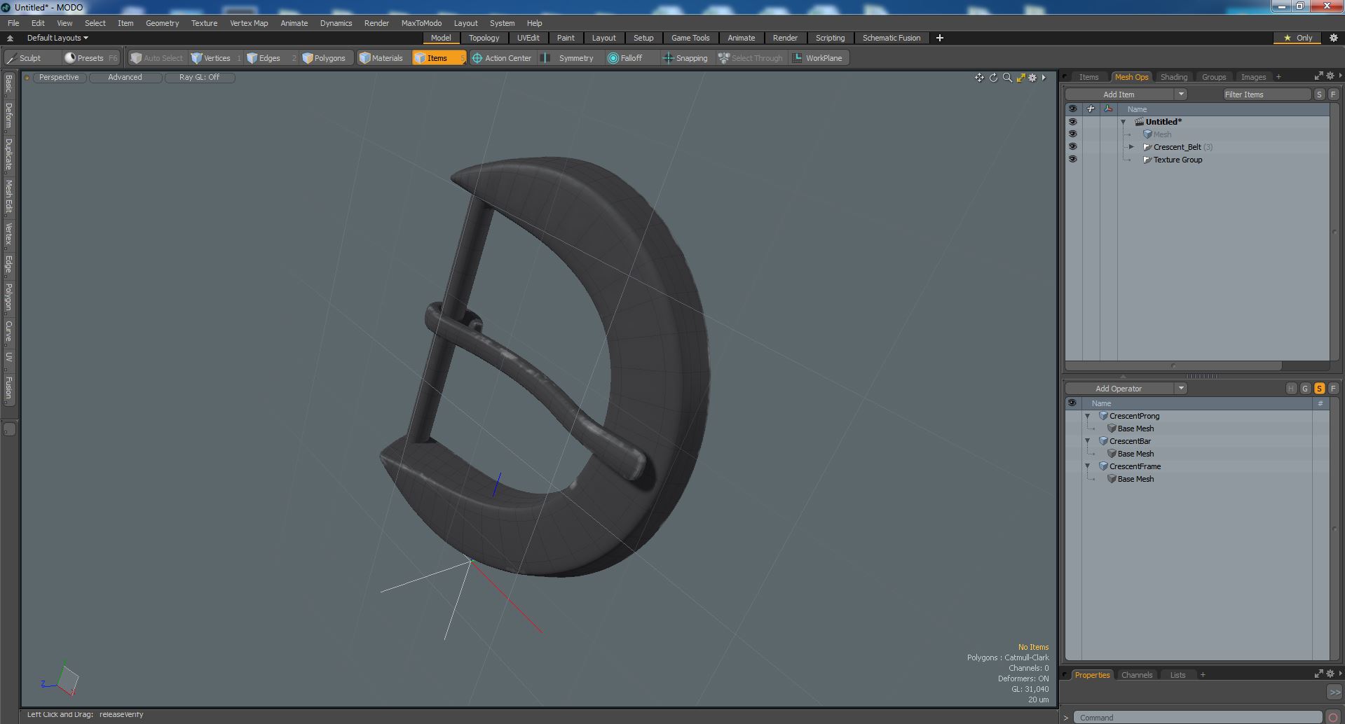 3D Crescent Belt model