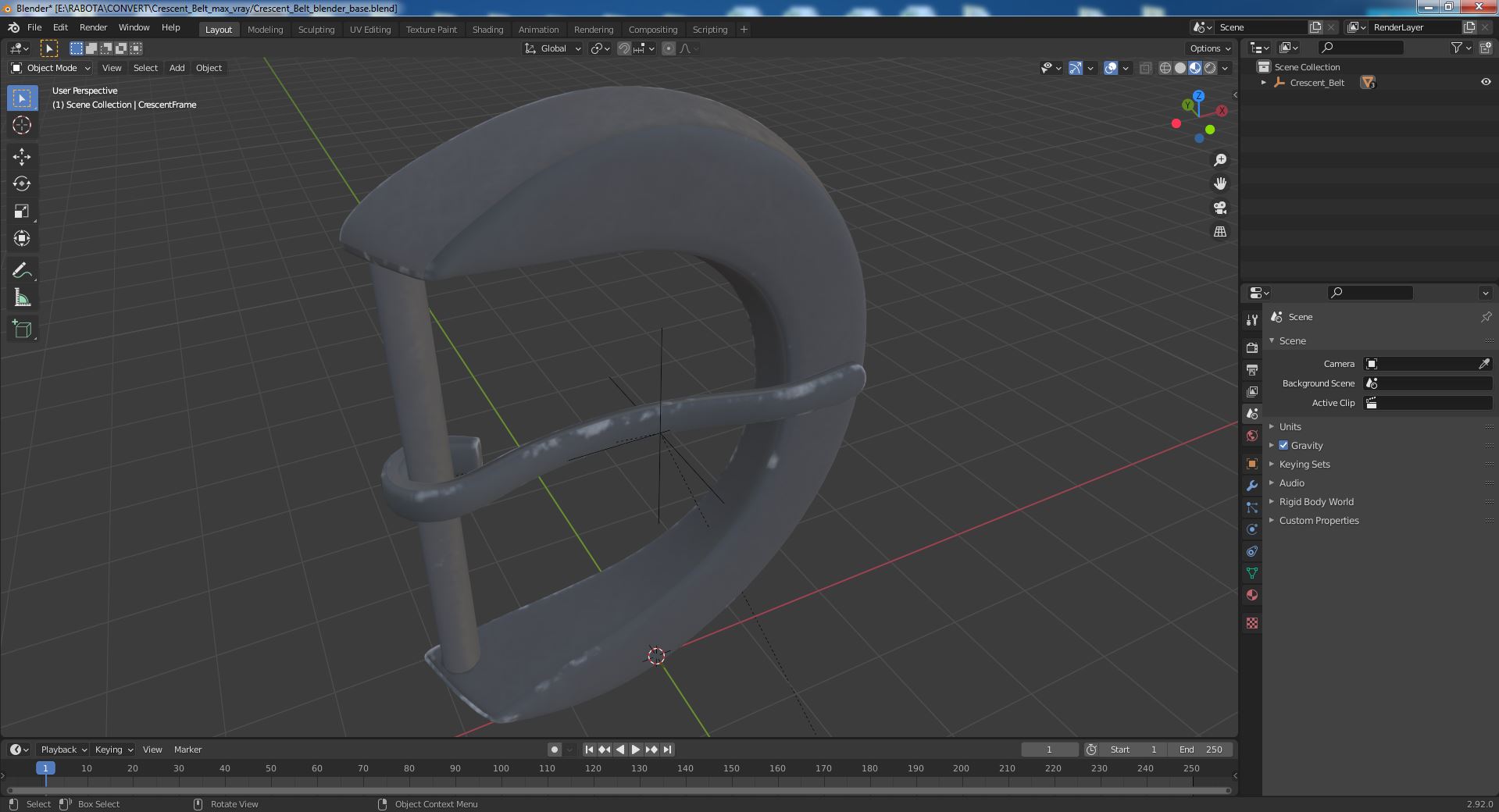 3D Crescent Belt model