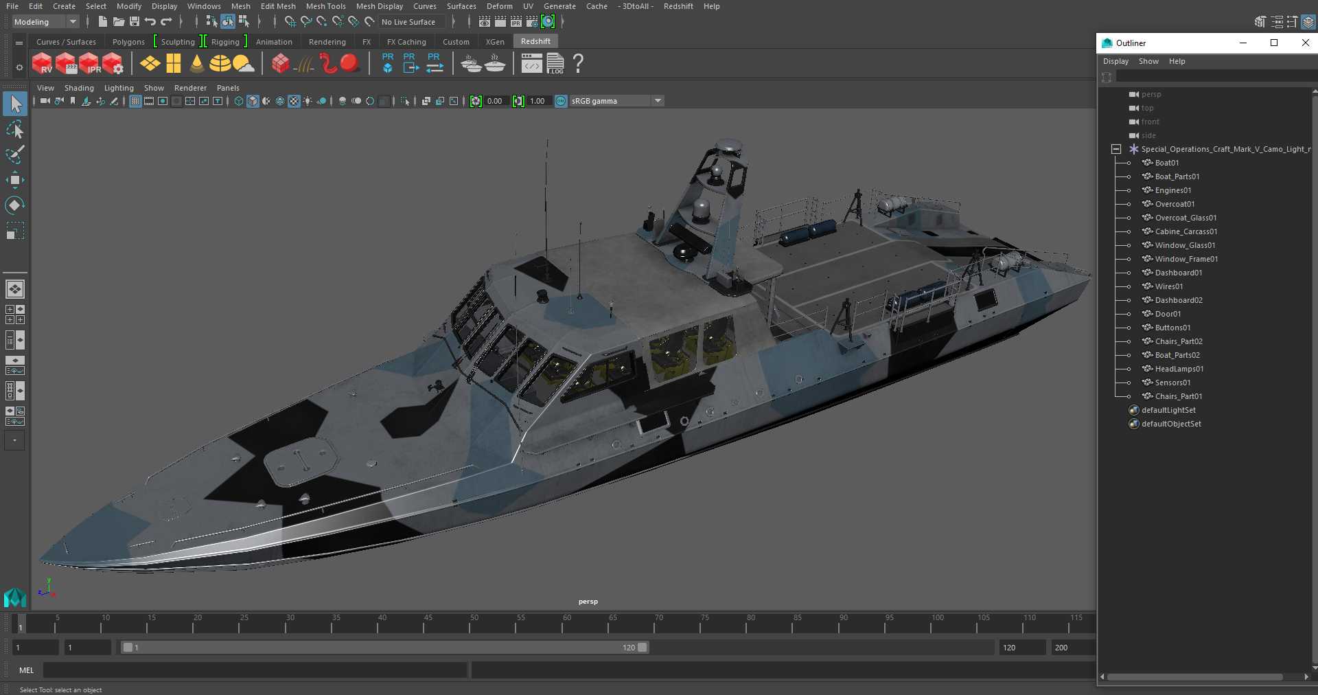 Special Operations Craft Mark V Camo Light 3D