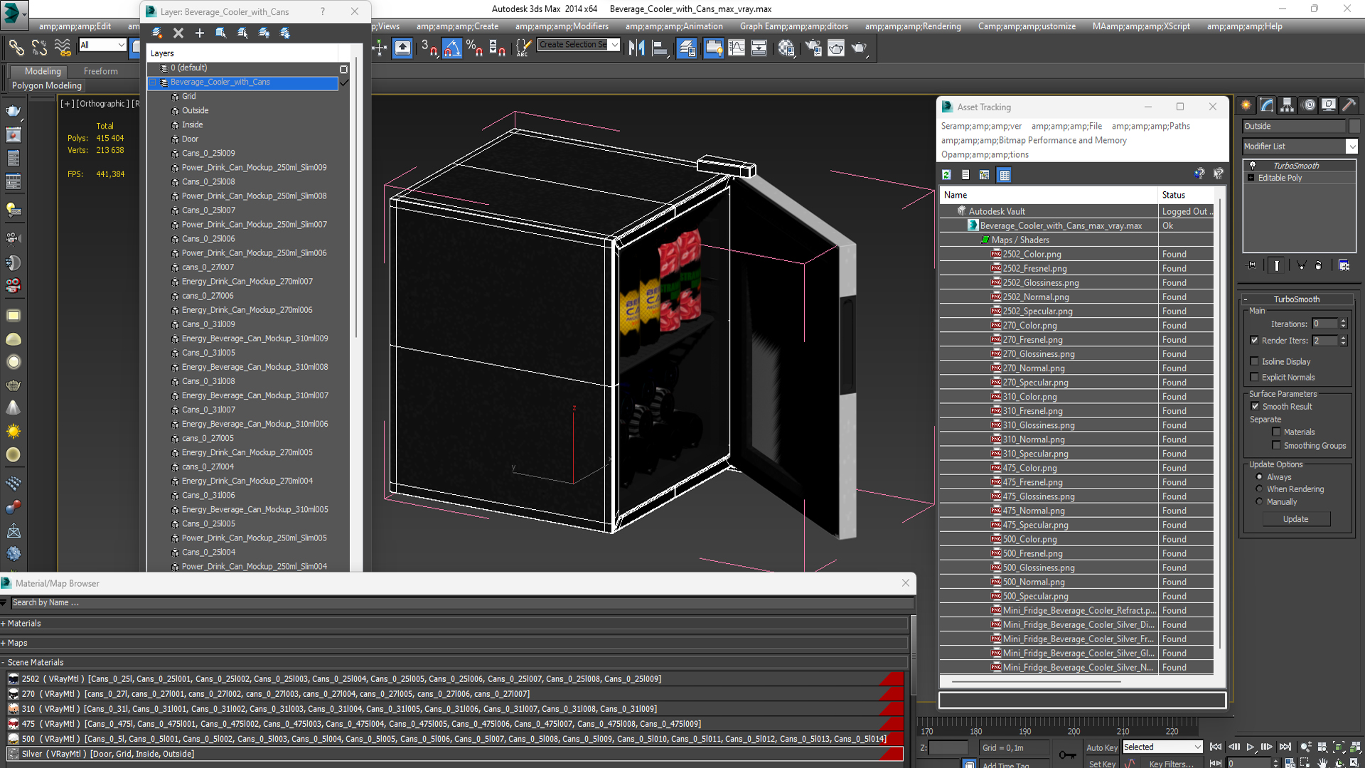 3D model Beverage Cooler with Cans