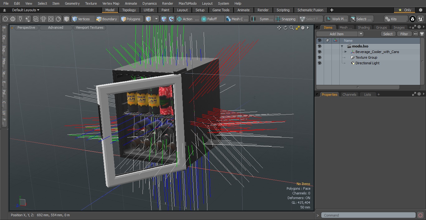 3D model Beverage Cooler with Cans