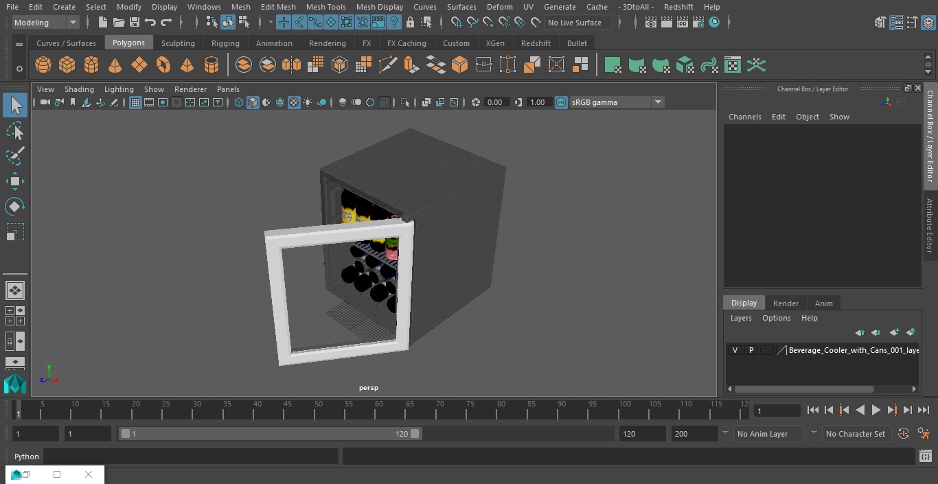 3D model Beverage Cooler with Cans