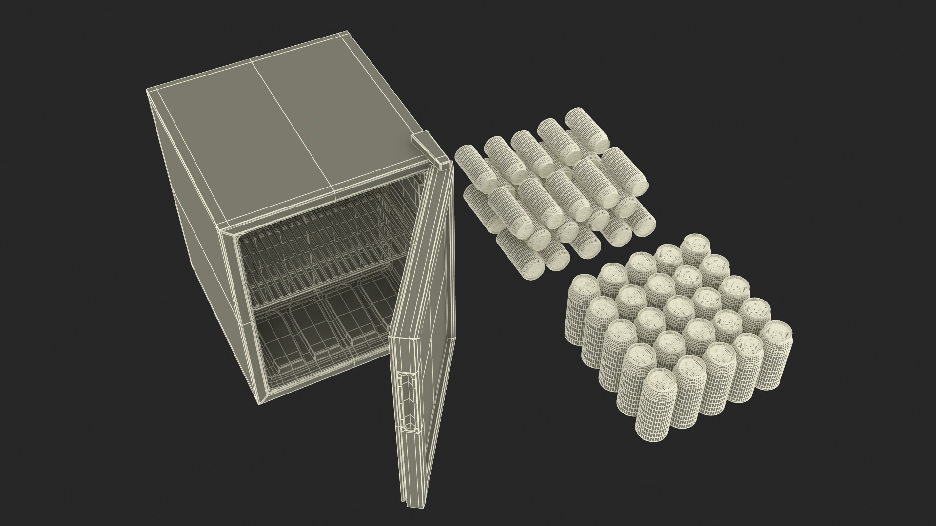 3D model Beverage Cooler with Cans