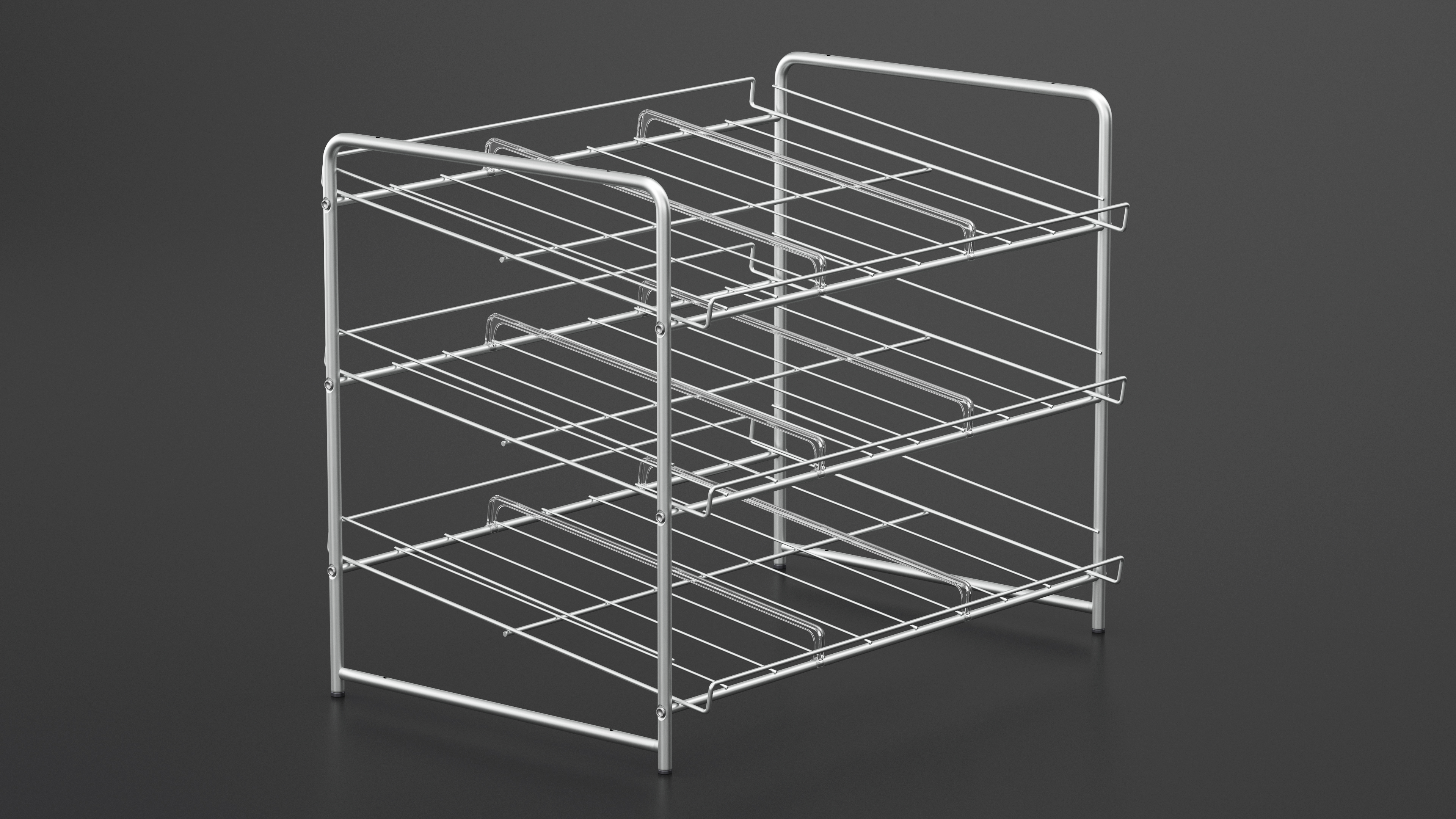 Can Rack Organizer 3 Tier Chrome 3D