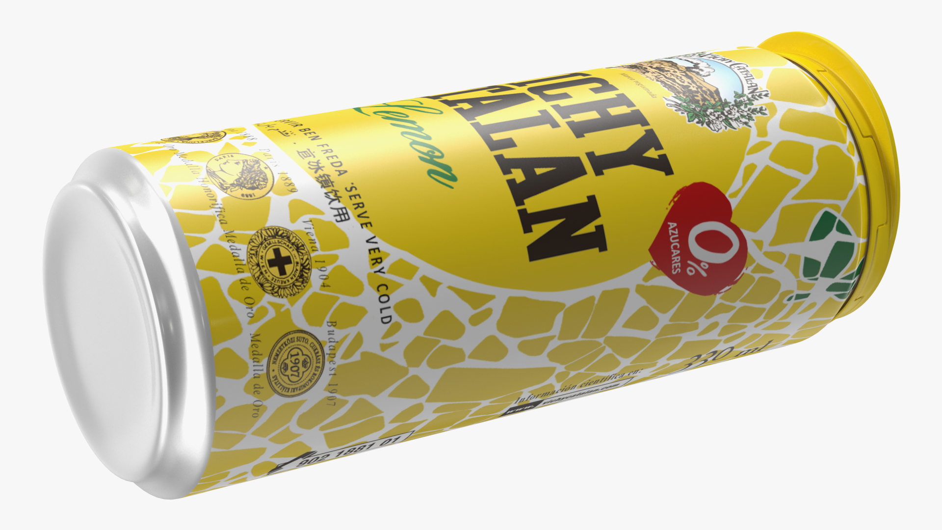 3D model Canned Mineral Water Vichy Catalan Lemon