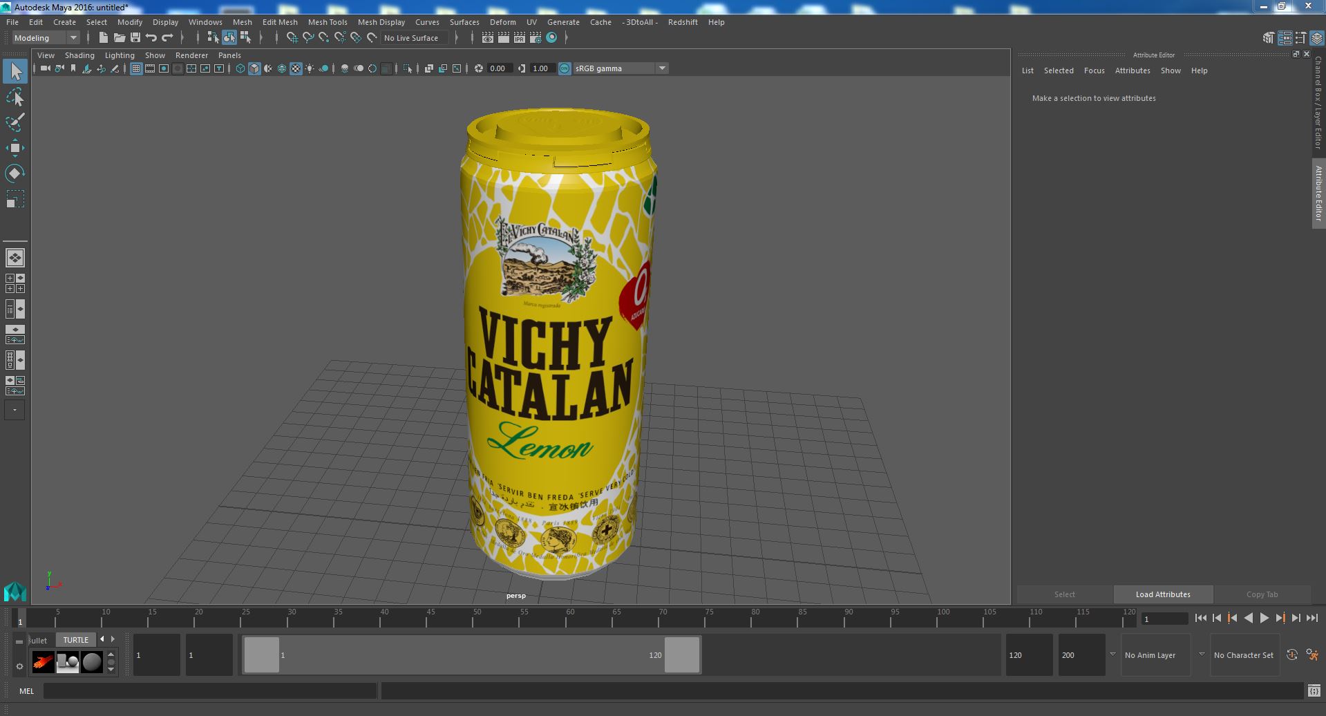 3D model Canned Mineral Water Vichy Catalan Lemon