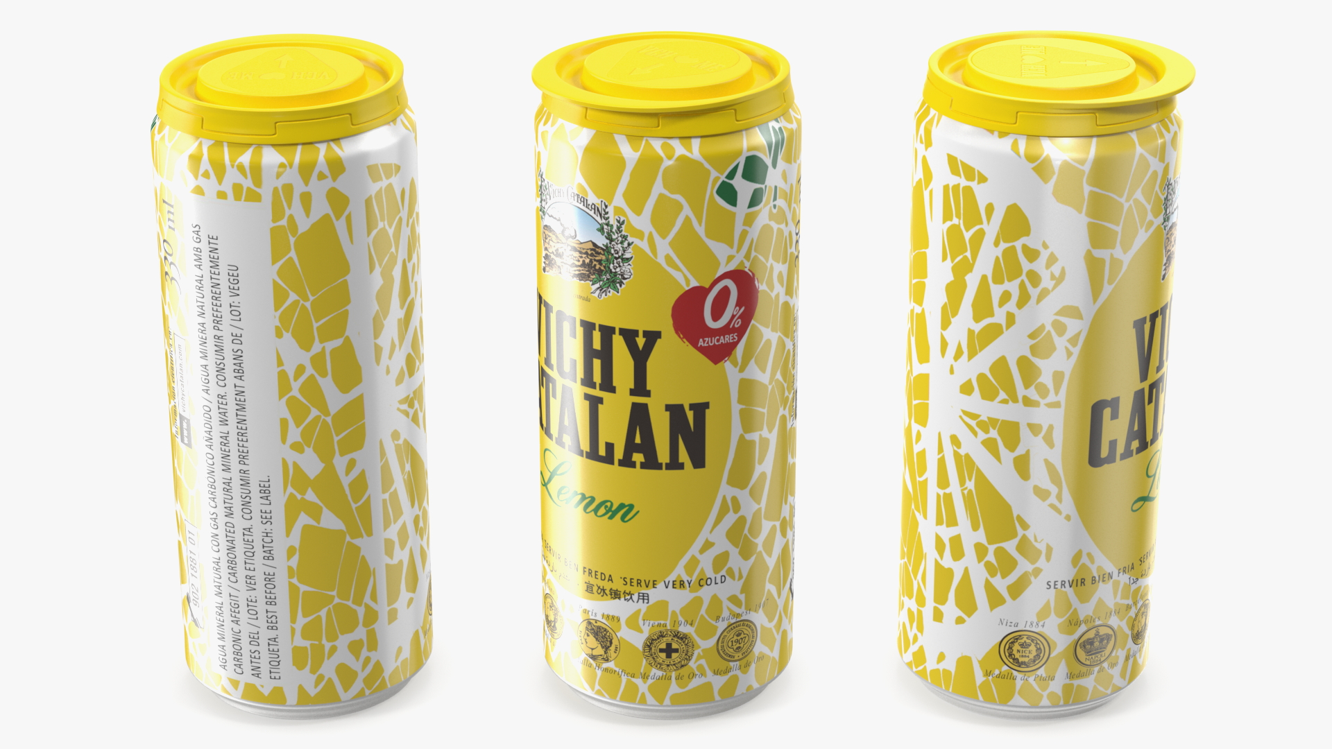 3D model Canned Mineral Water Vichy Catalan Lemon