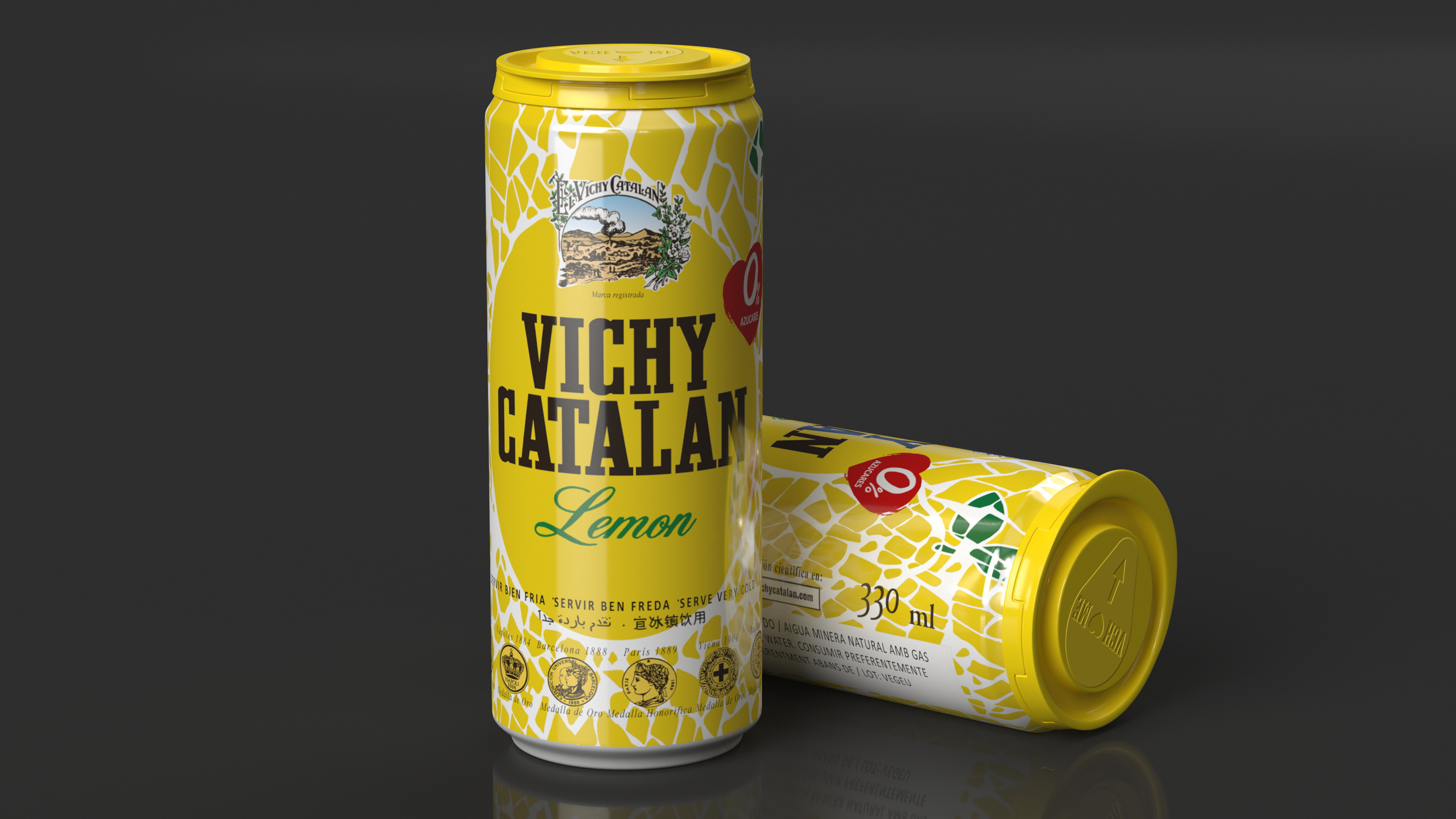 3D model Canned Mineral Water Vichy Catalan Lemon