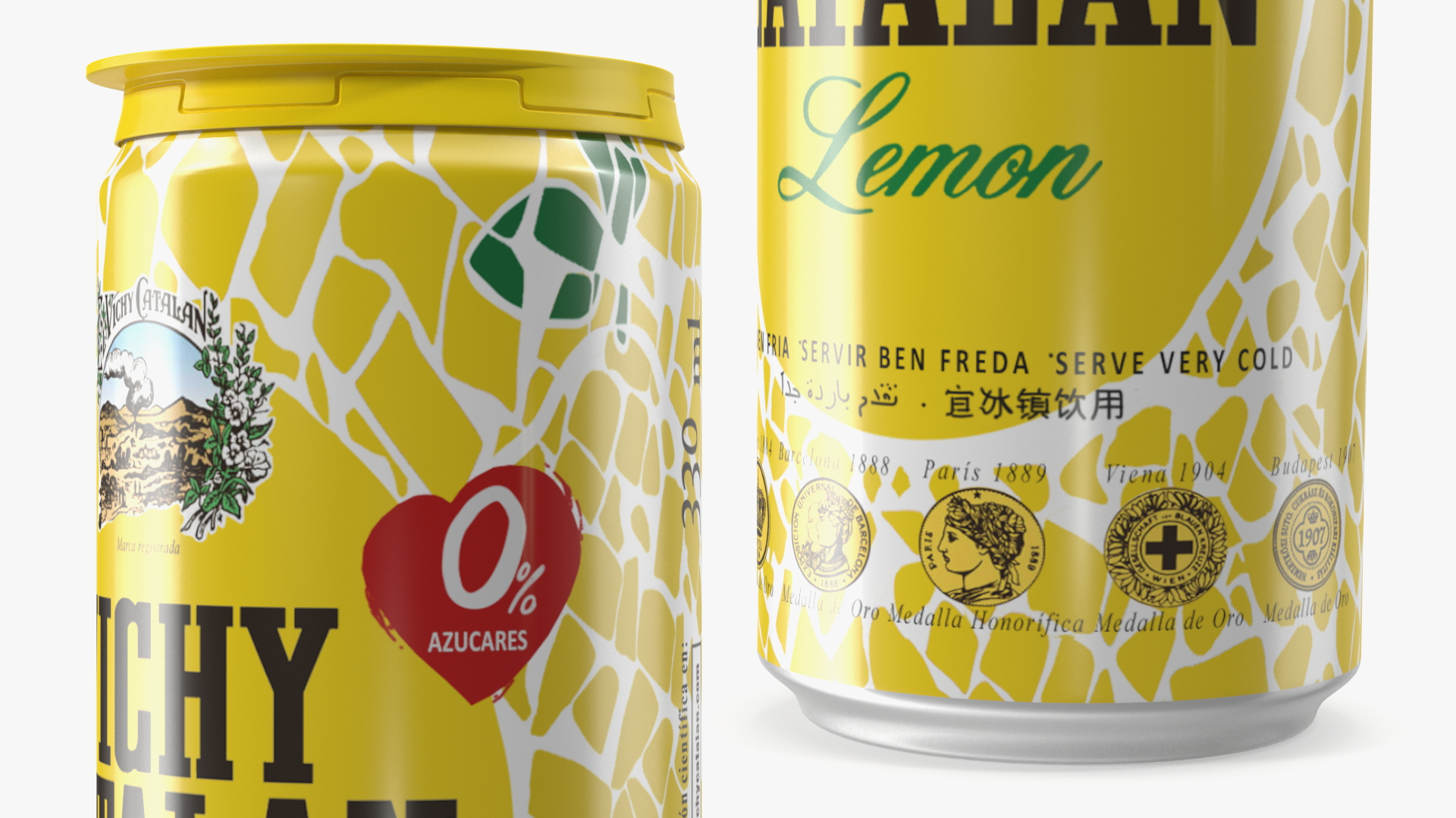 3D model Canned Mineral Water Vichy Catalan Lemon