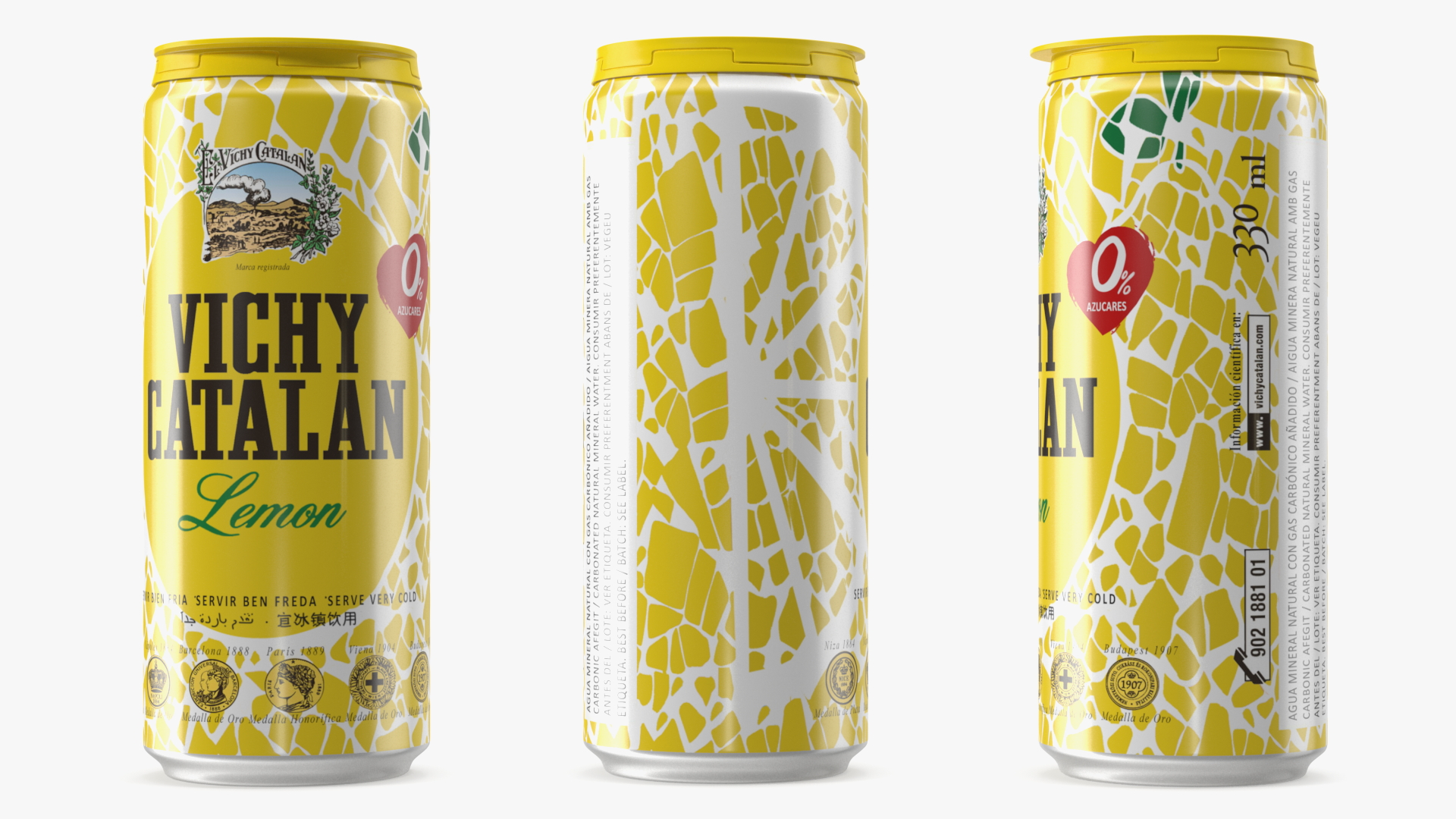3D model Canned Mineral Water Vichy Catalan Lemon