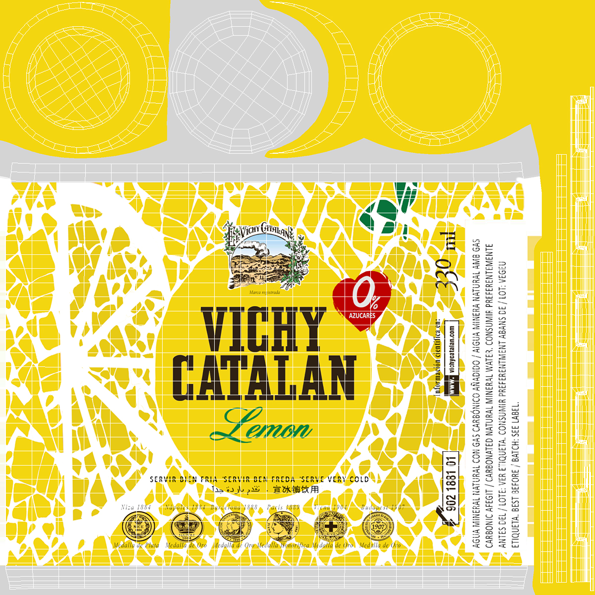 3D model Canned Mineral Water Vichy Catalan Lemon