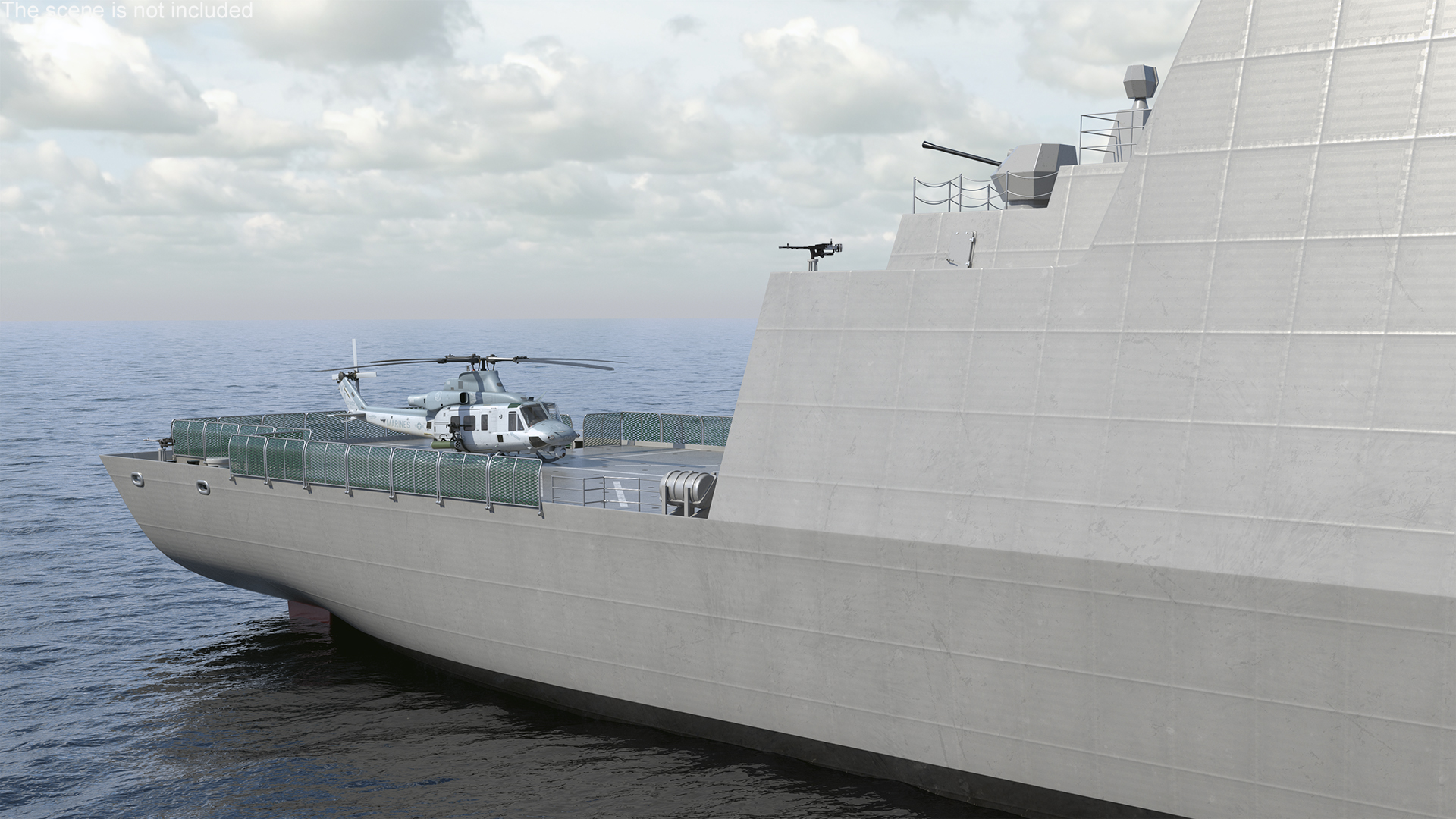 3D model Frigate Type 31 with Military Helicopter