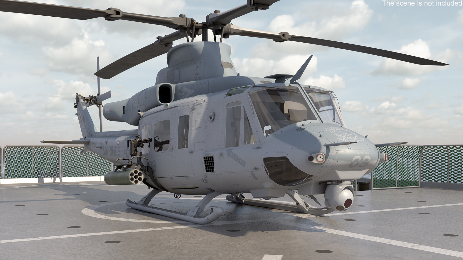 3D model Frigate Type 31 with Military Helicopter