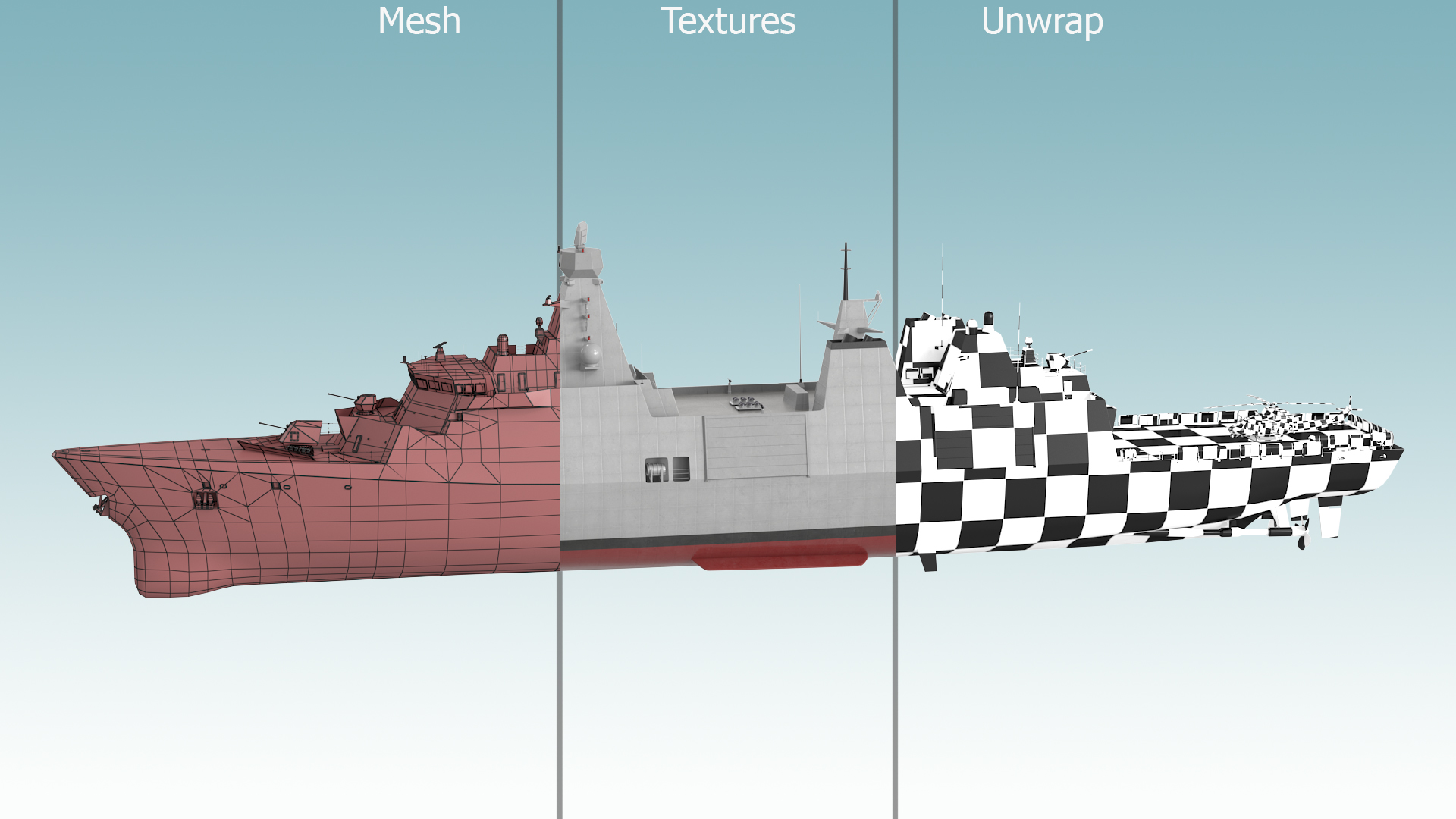 3D model Frigate Type 31 with Military Helicopter