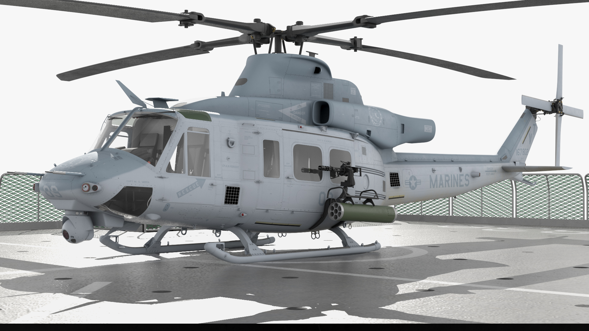3D model Frigate Type 31 with Military Helicopter