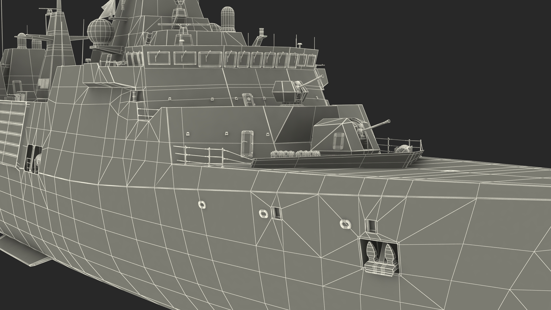 3D model Frigate Type 31 with Military Helicopter