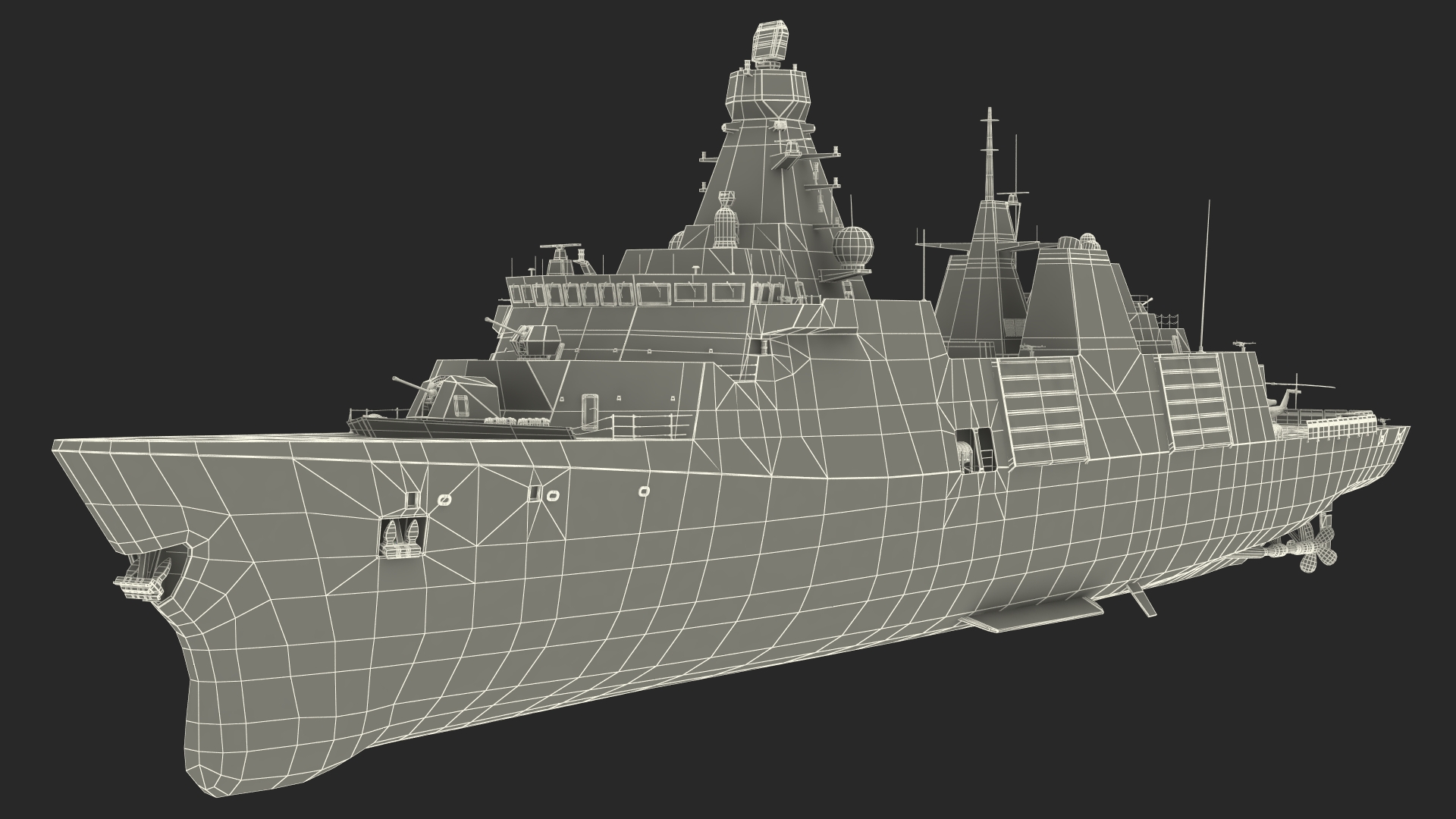 3D model Frigate Type 31 with Military Helicopter
