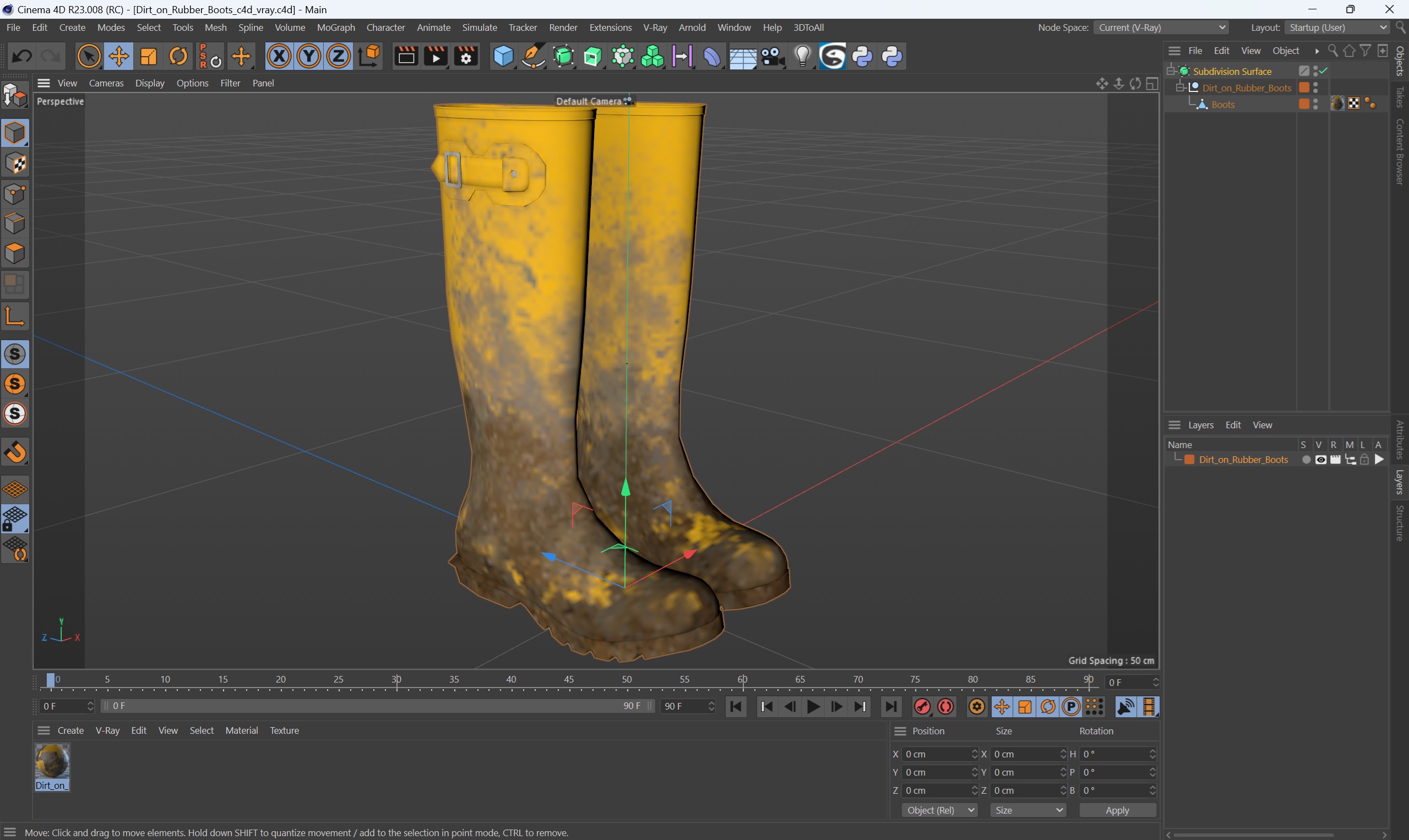 3D model Dirt on Rubber Boots