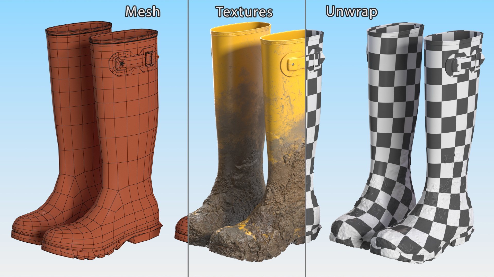 3D model Dirt on Rubber Boots