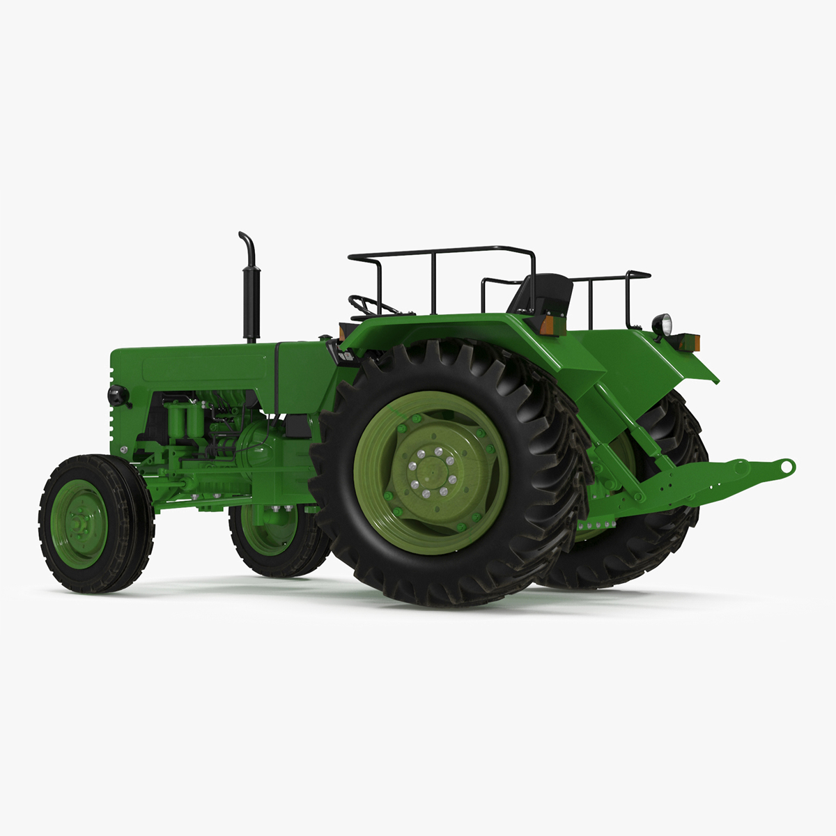 3D Vintage Farm Tractor Rigged for Cinema 4D