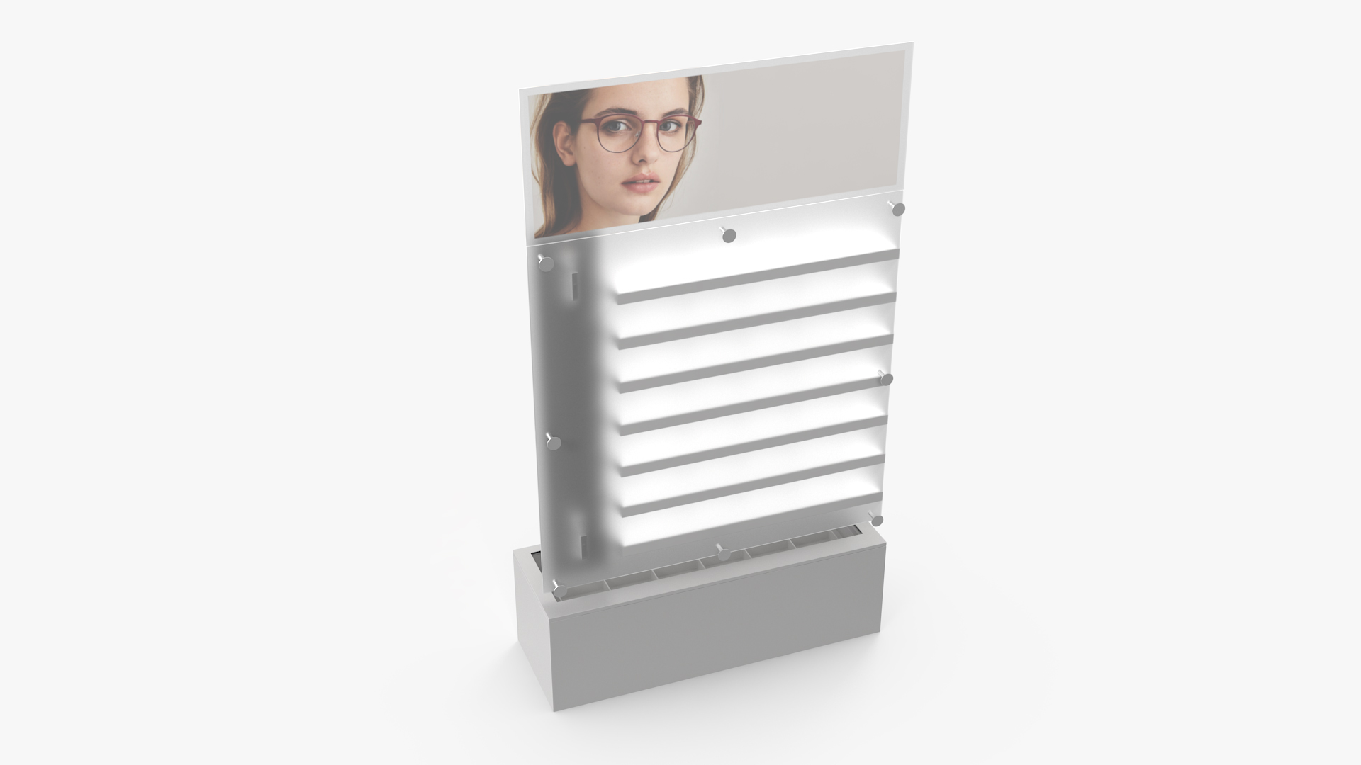 White Glasses Display Stand Type 3D