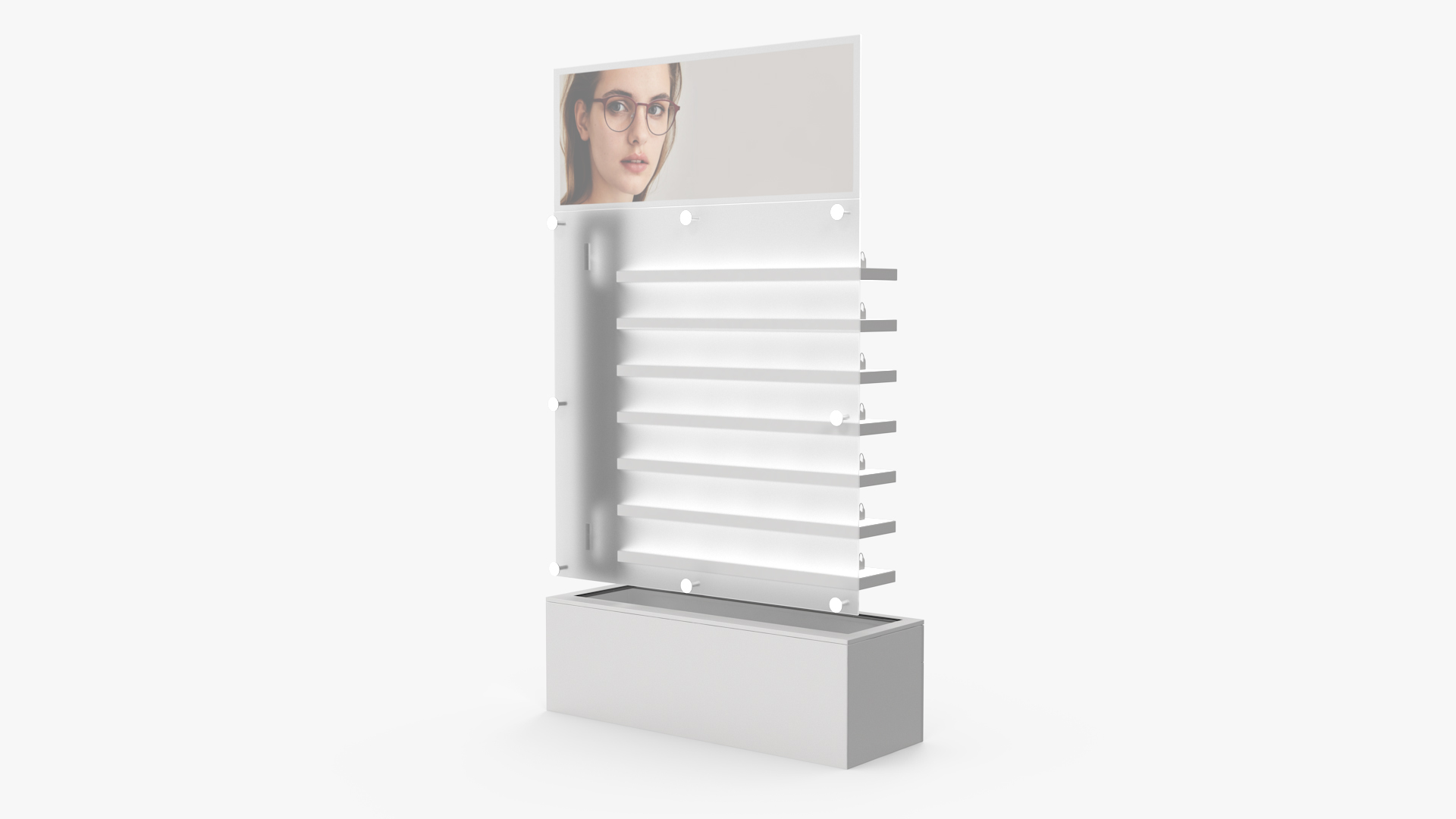 White Glasses Display Stand Type 3D