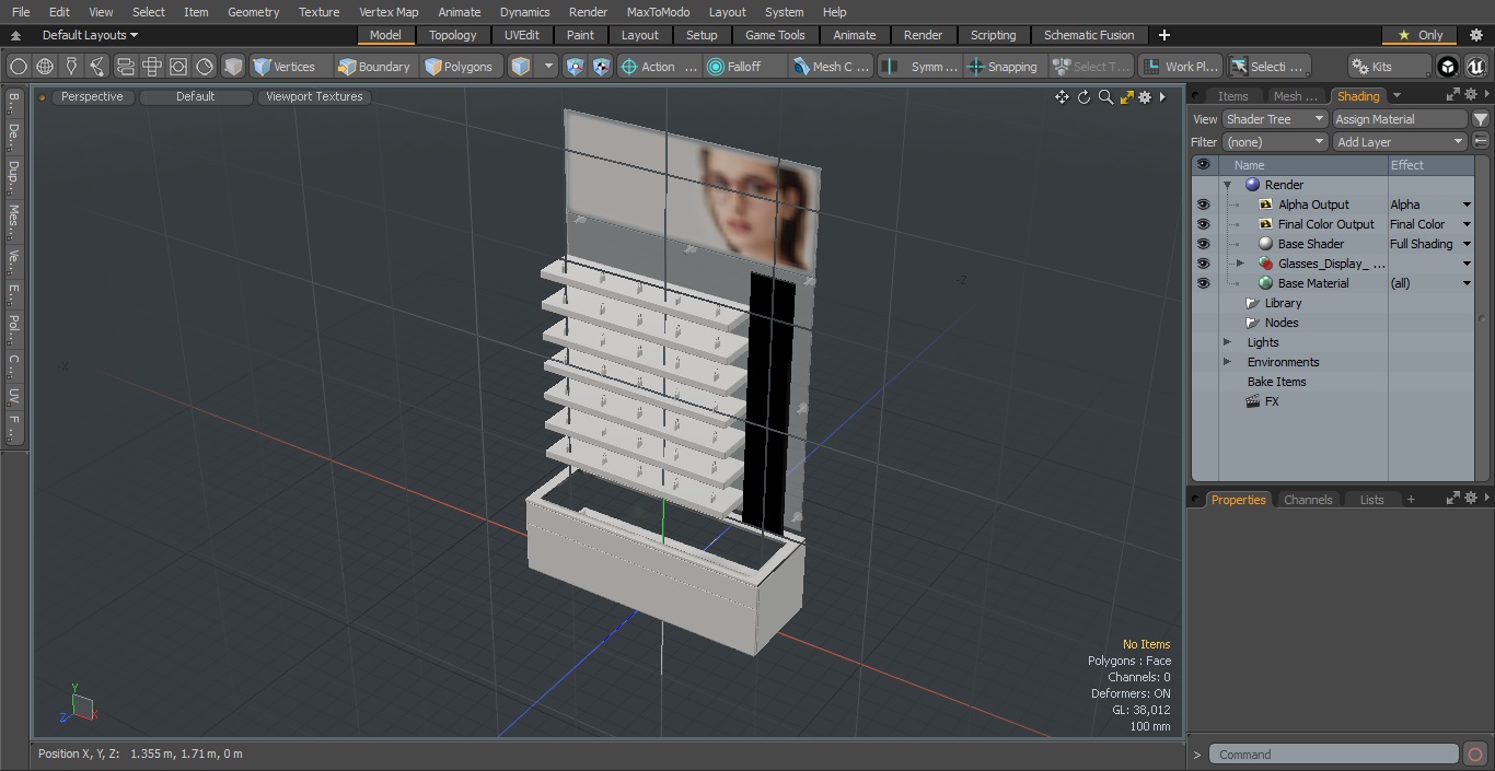 White Glasses Display Stand Type 3D