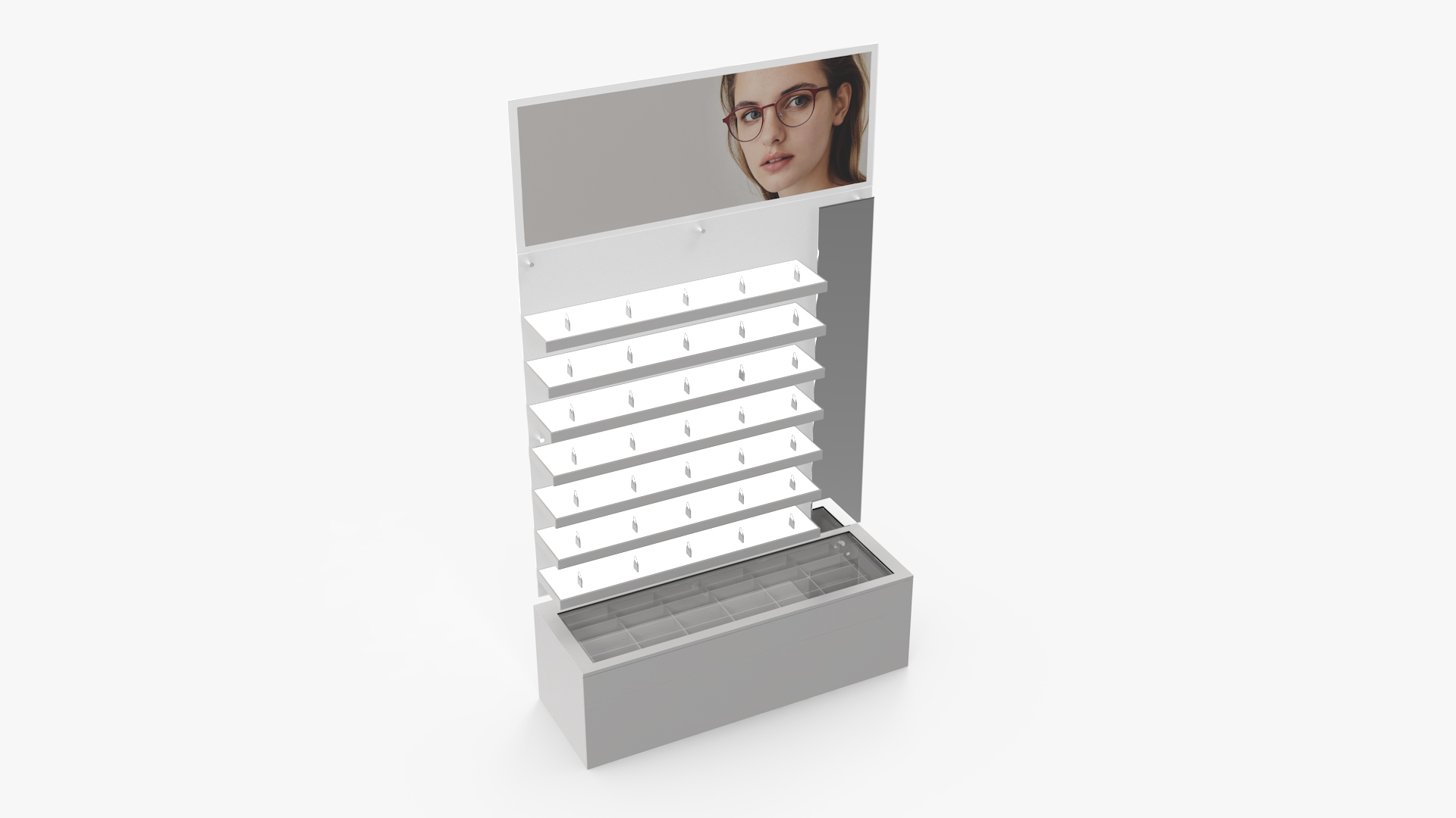 White Glasses Display Stand Type 3D