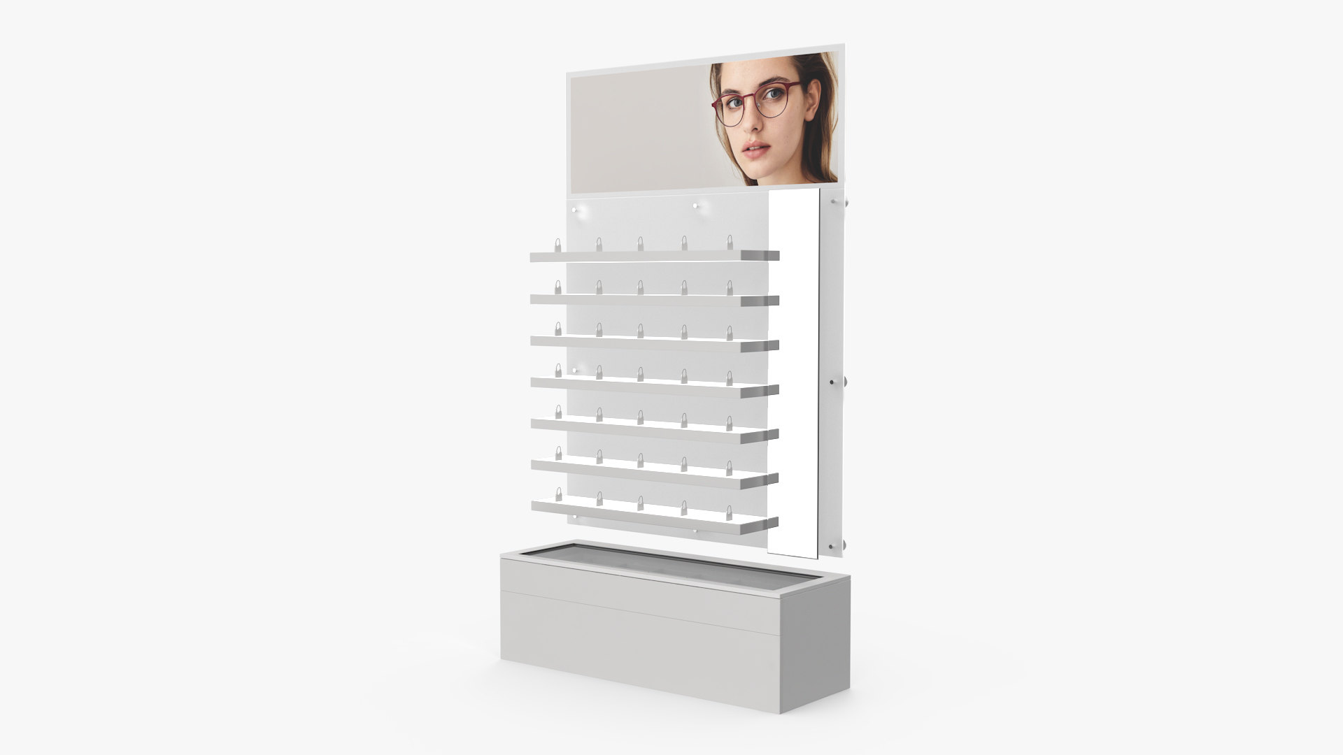 White Glasses Display Stand Type 3D