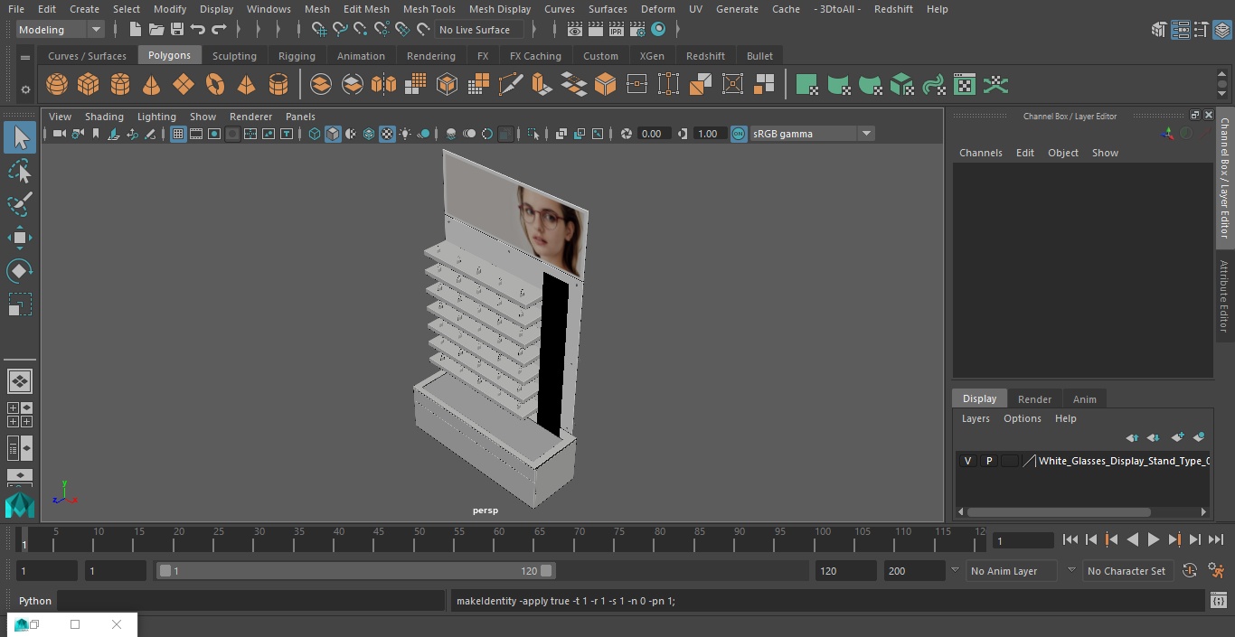 White Glasses Display Stand Type 3D