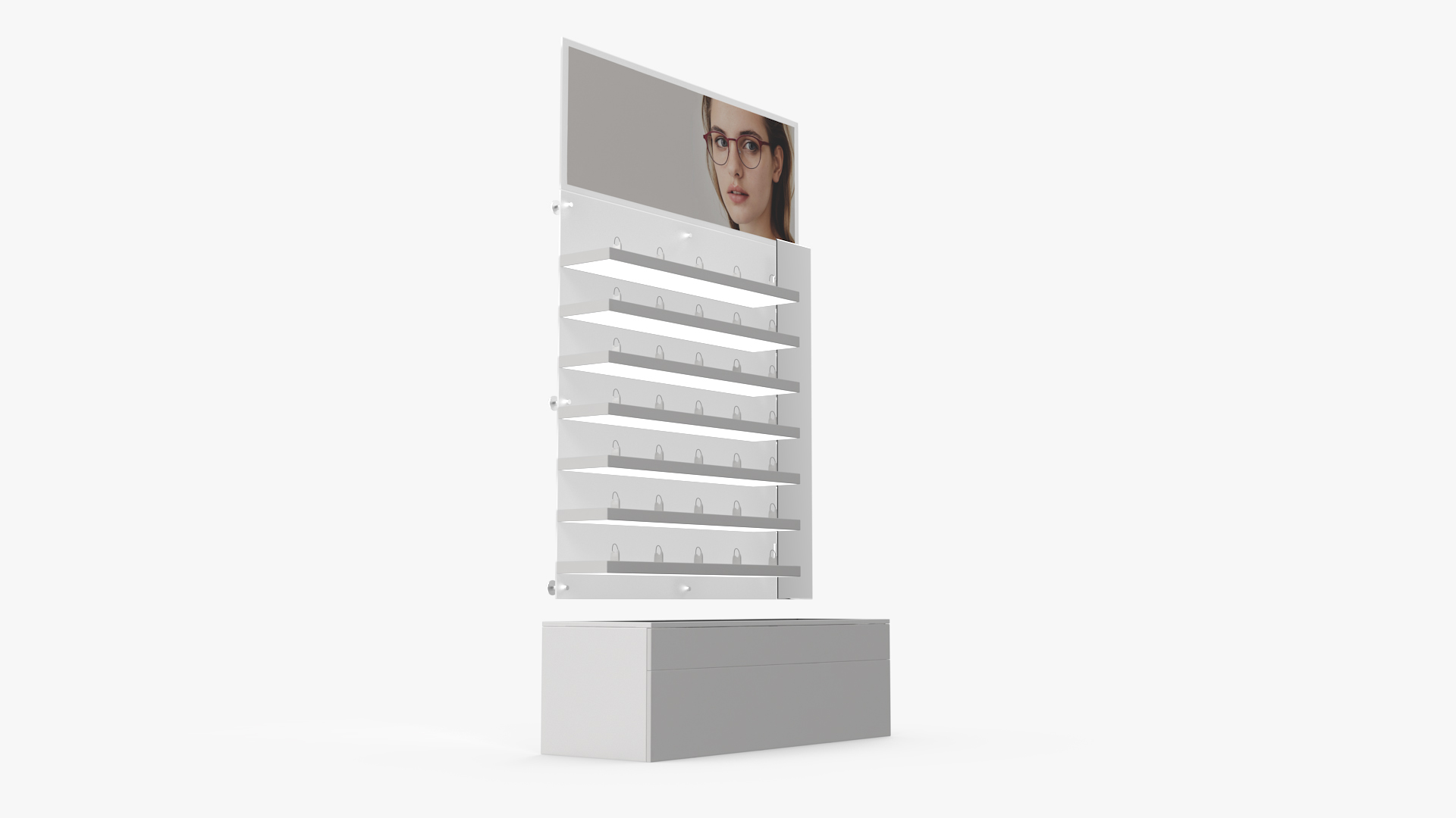 White Glasses Display Stand Type 3D