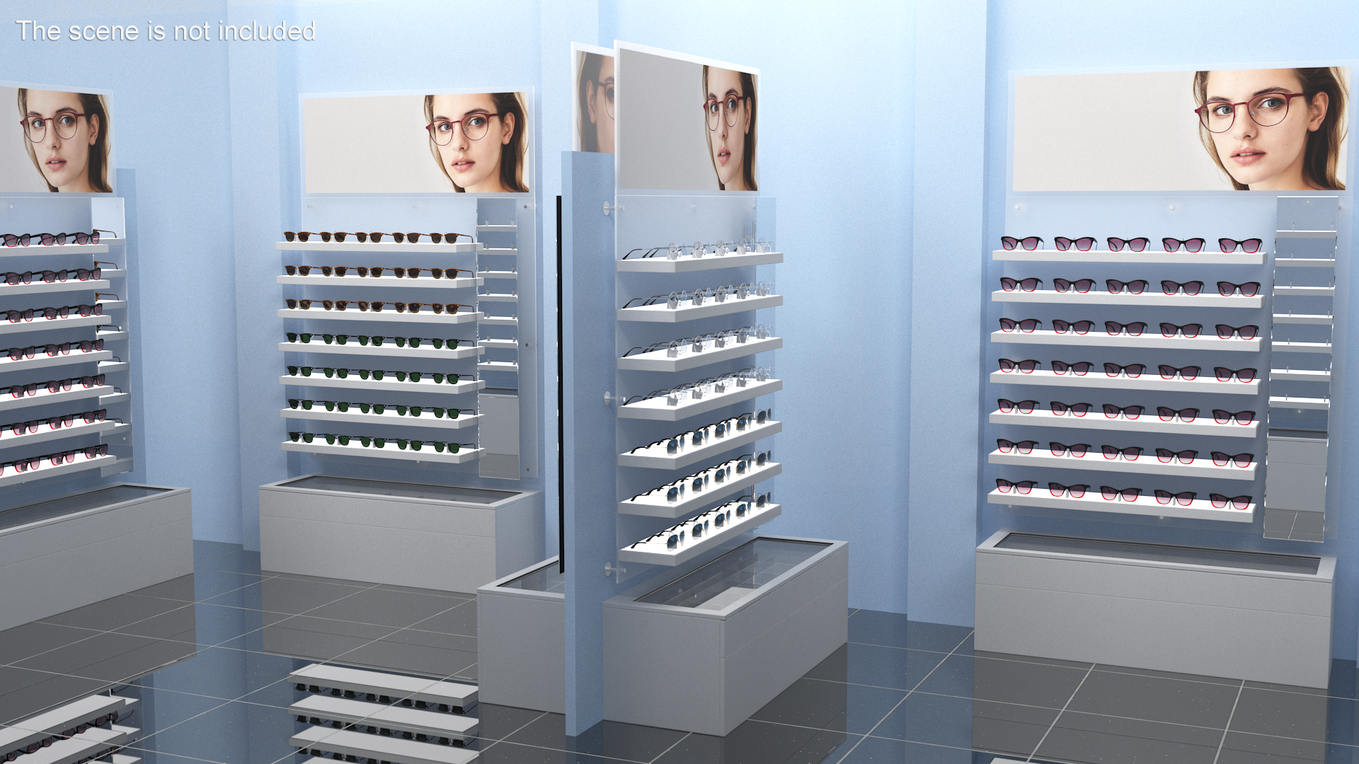 White Glasses Display Stand Type 3D